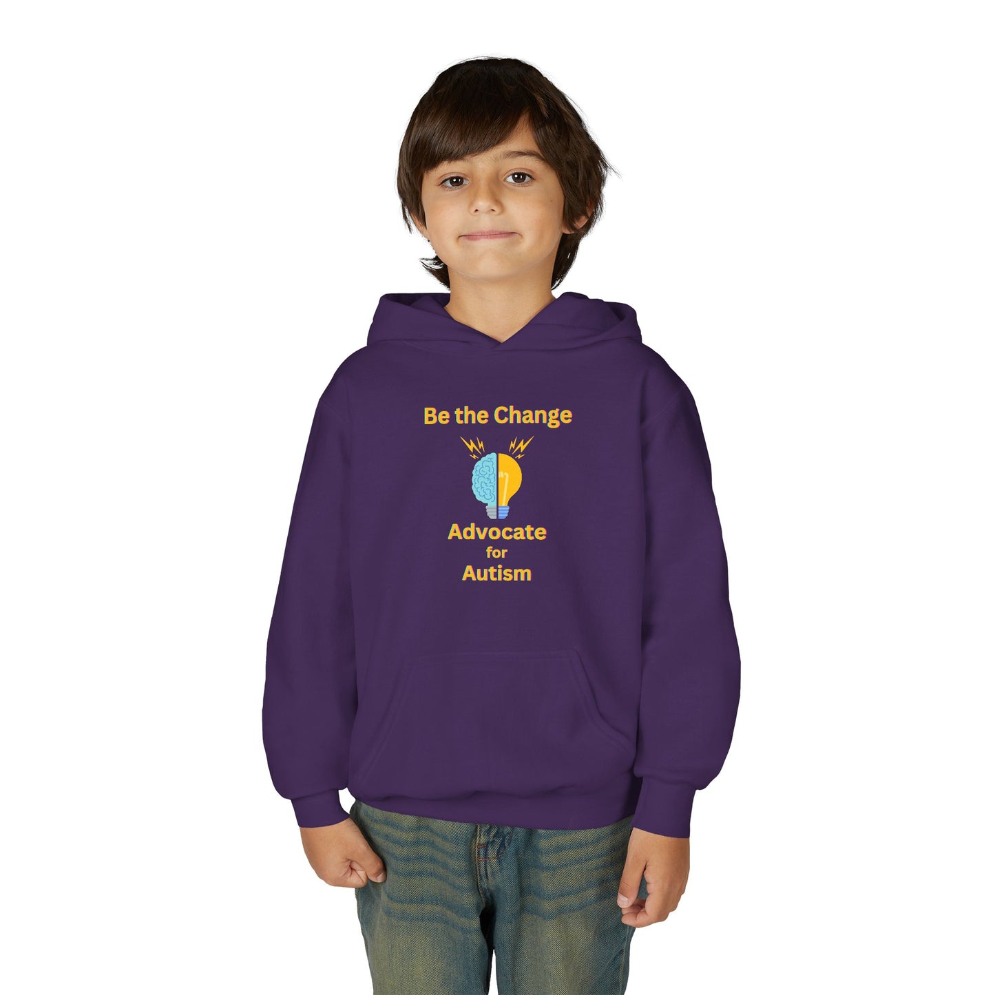 Youth Autism Advocate Hoodie — "Be the Change" Awareness Sweatshirt