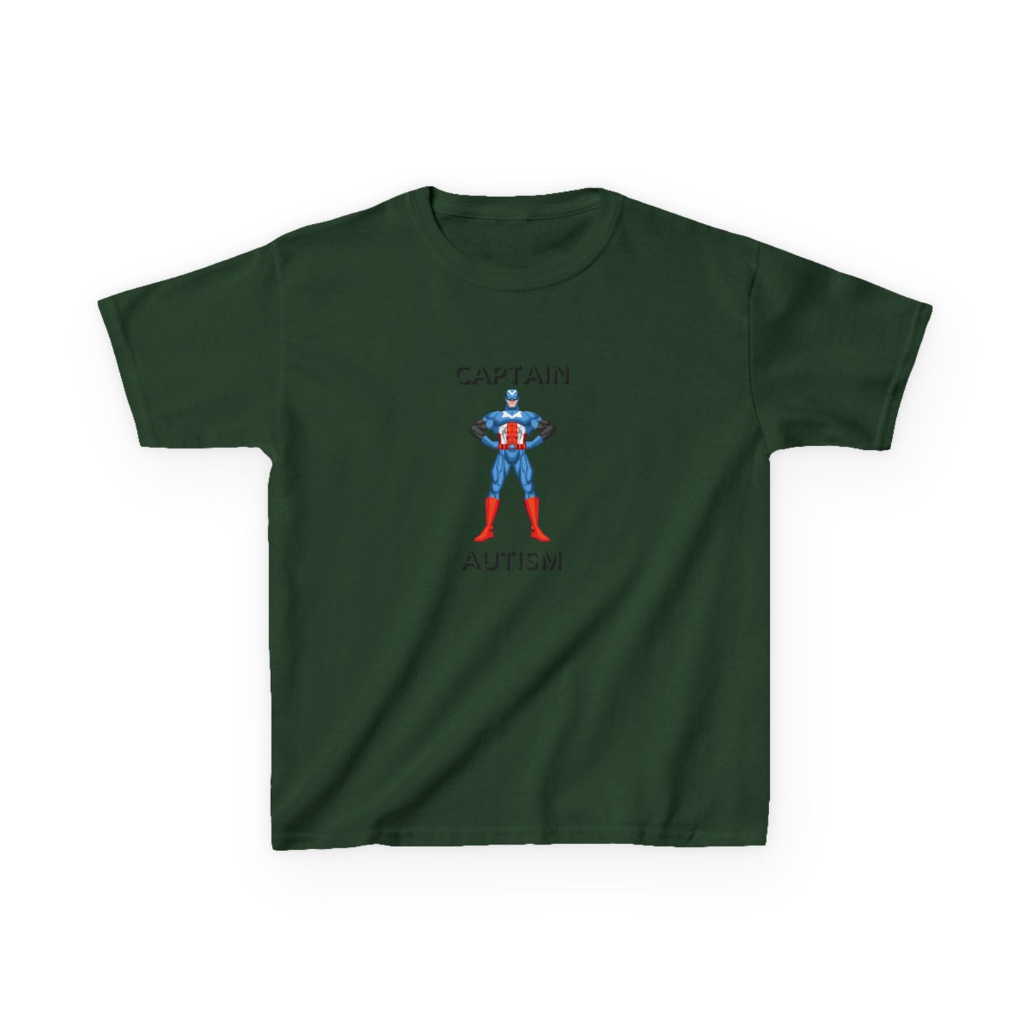 Kids Captain Autism Tee - Heavy Cotton T-Shirt for Awareness and Support