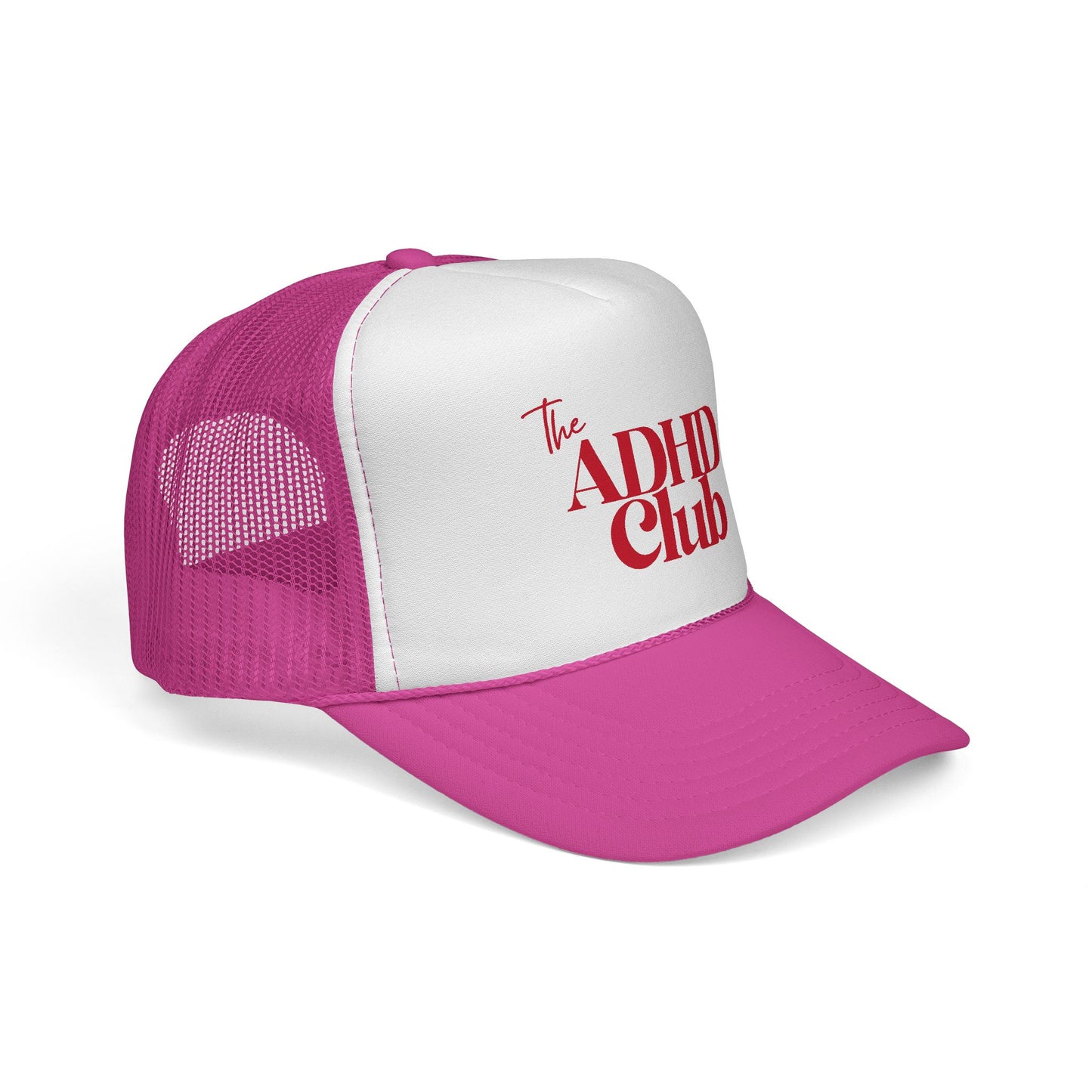 Trucker Hat — "The ADHD Club" Retro Logo Mesh Cap