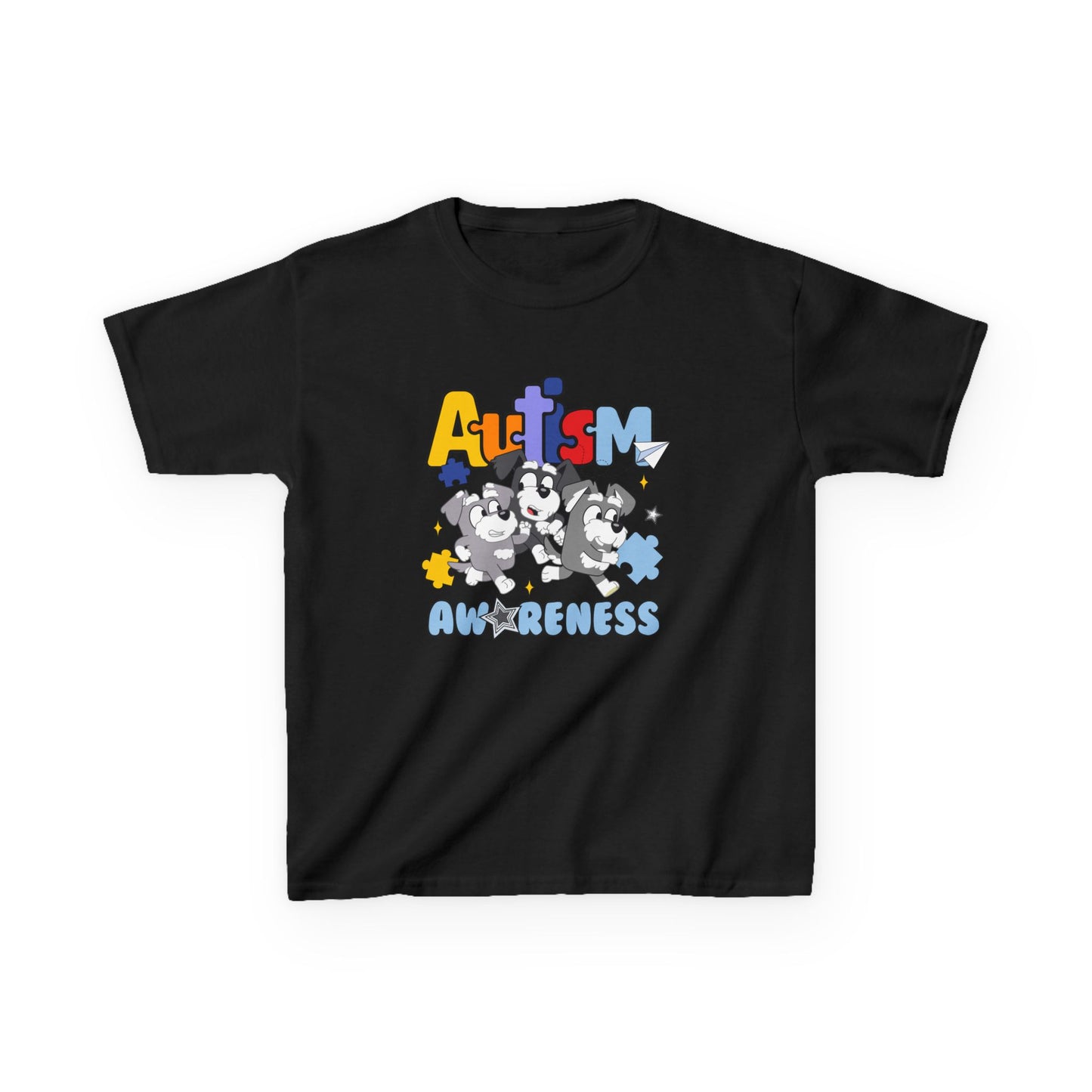 Kids Tee — 'Autism Awareness' Colorful Puzzle Heart Design