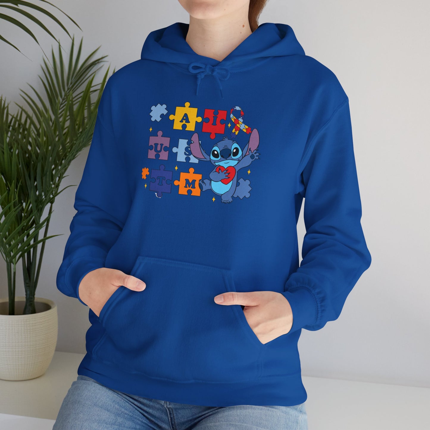 Autism Awareness Hoodie — Puzzle Heart Ribbon Design