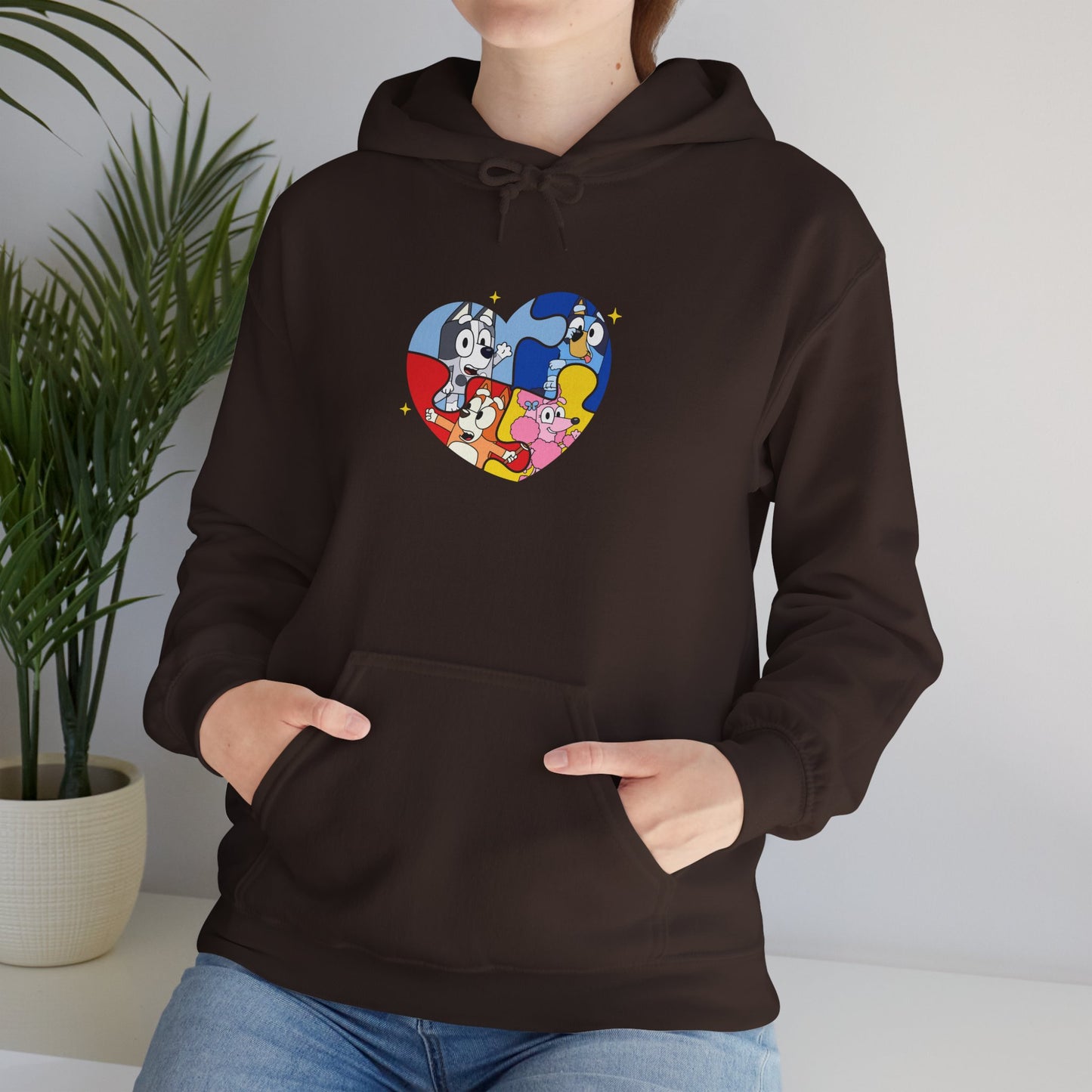 Retro Cartoon Heart Hoodie — Colorful Vintage Characters Graphic Sweatshirt