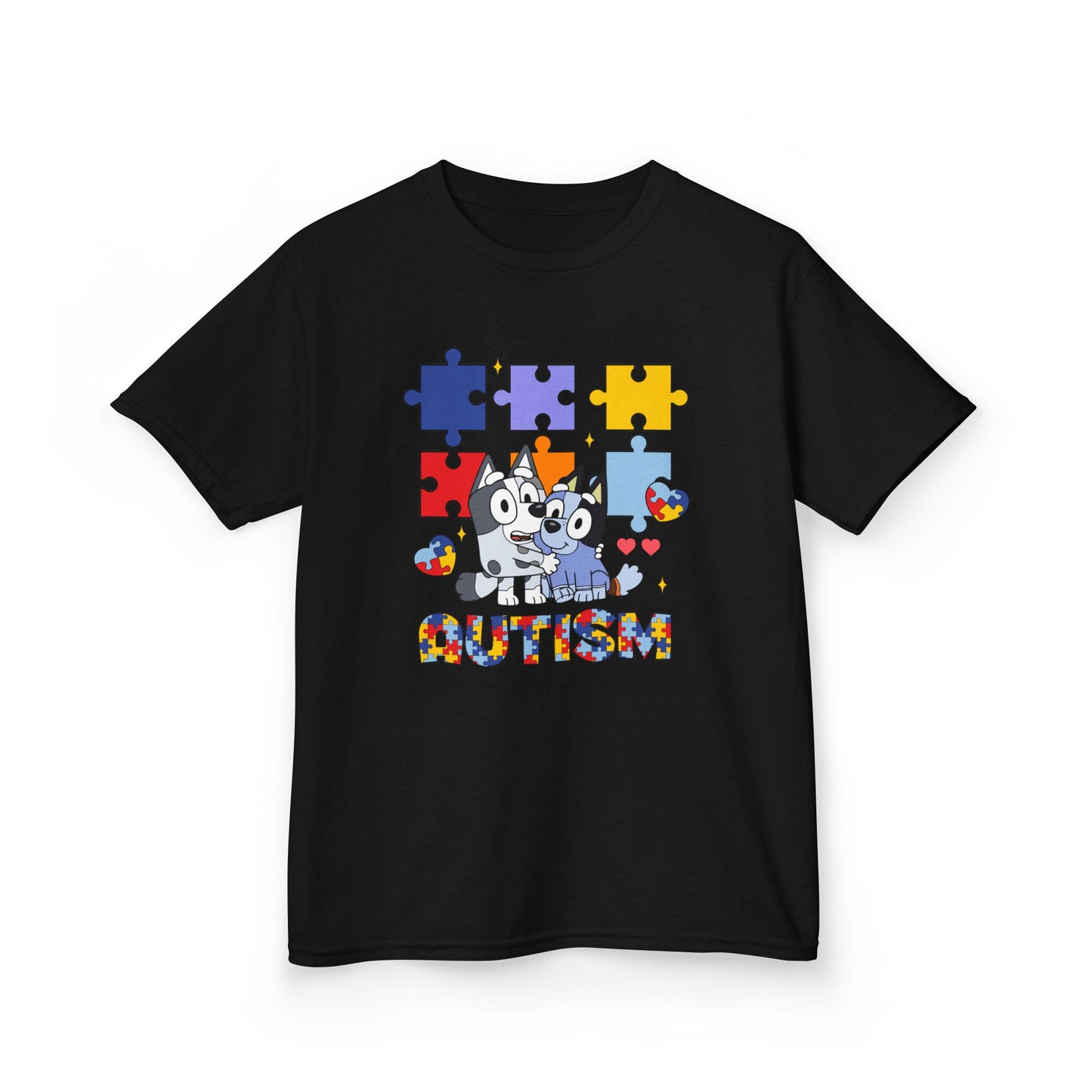 Kids Tee — Colorful Autism Puzzle Paw Design