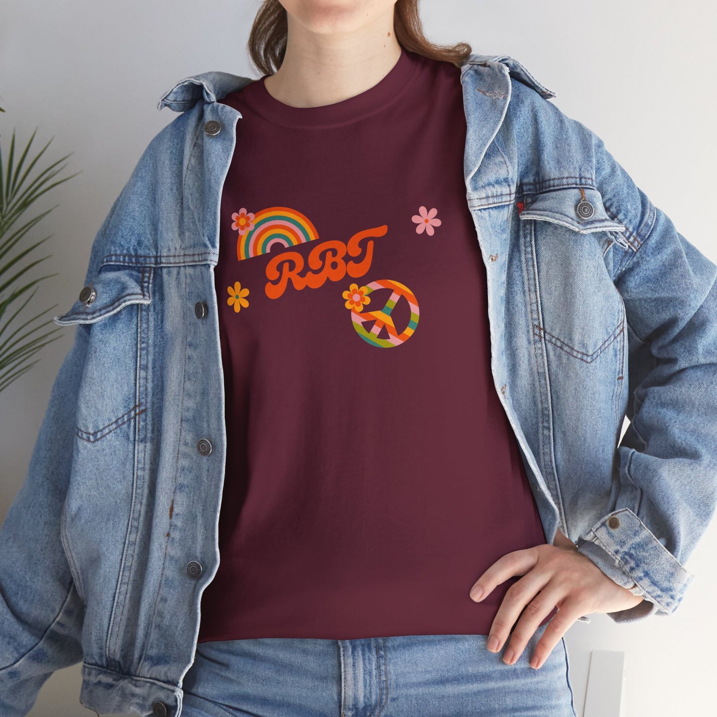 Retro Rainbow Tee - Summer Vibes, Unisex Cotton Shirt, Casual Wear, Gift for Friends, Festival Outfit, Bohemian Style