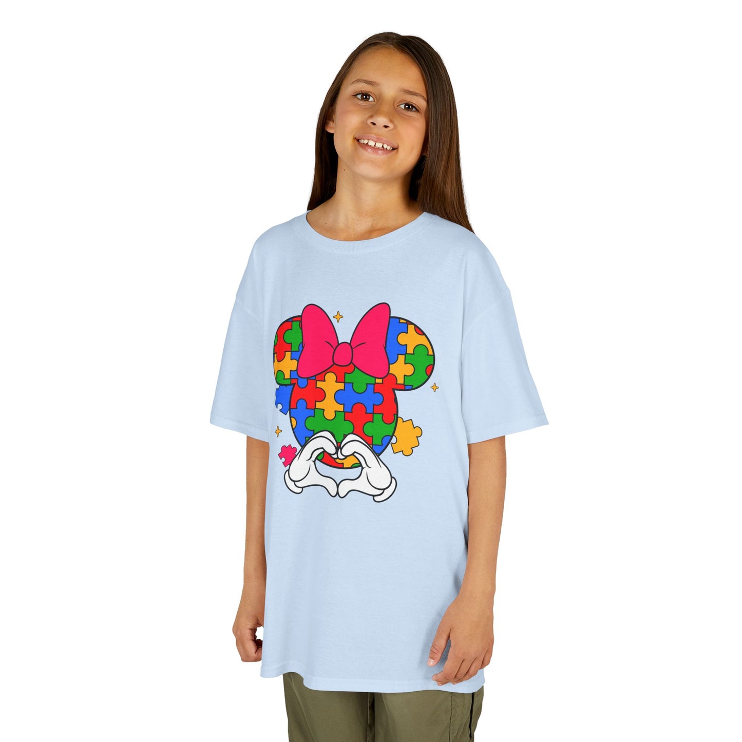 Autism Awareness Puzzle Minnie Kids T-Shirt