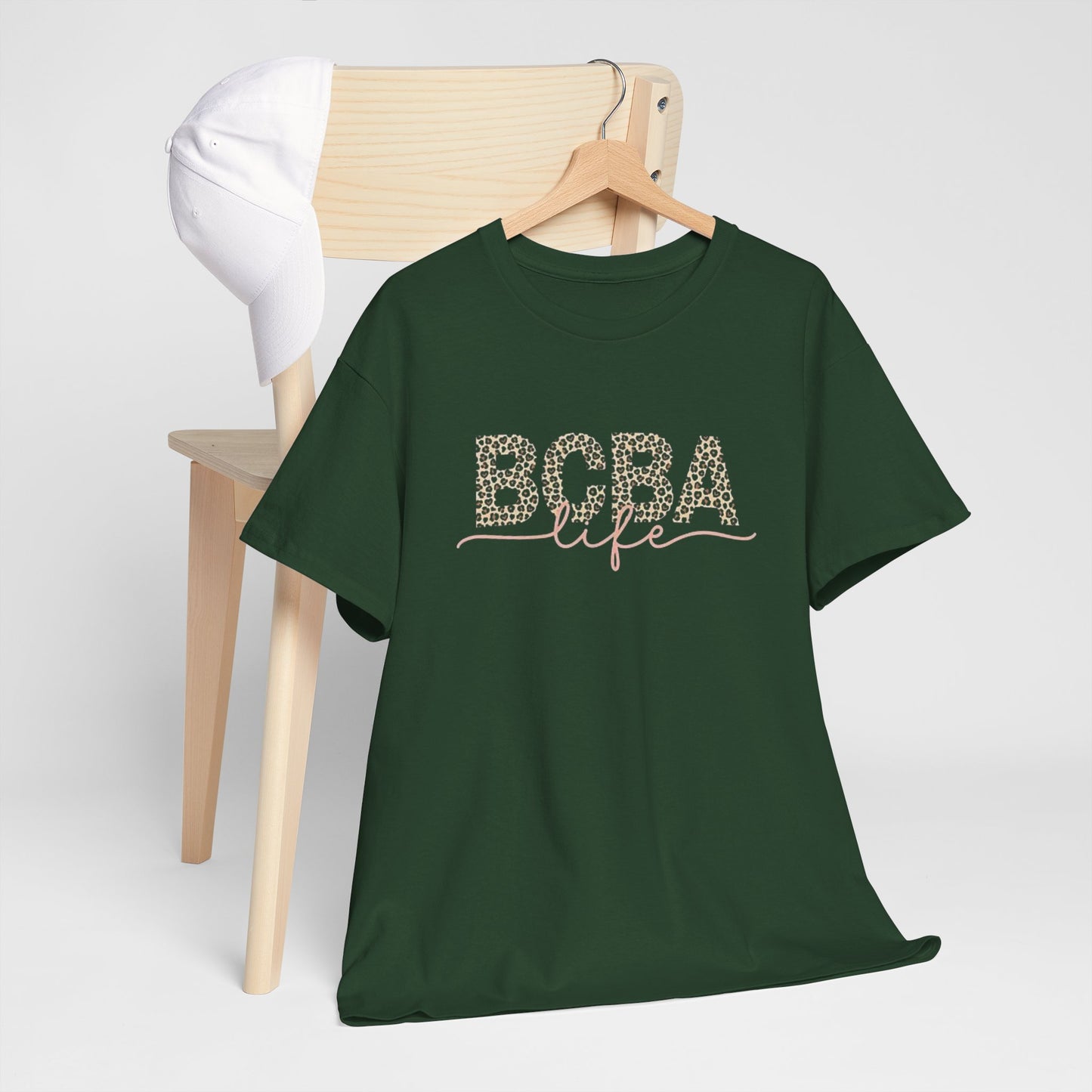 BCBA Life Leopard Print Tee — Bubble Tea Lover Graphic Shirt