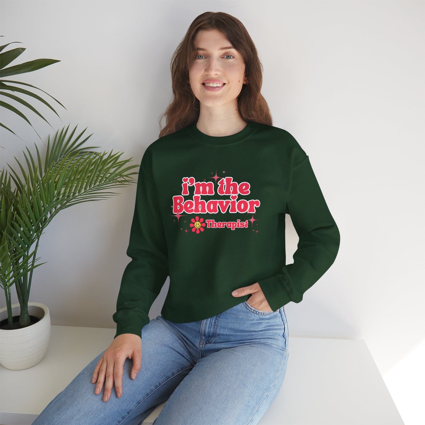 Behavior Therapist Sweatshirt - "I'm the Behavior Therapist" Retro Floral Crewneck