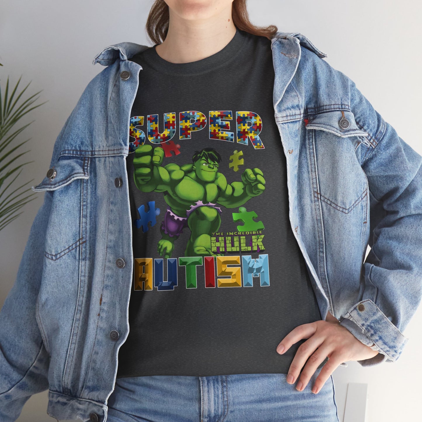 Autism Superhero Tee — 'Super Autism' Puzzle-Pattern Kids Shirt