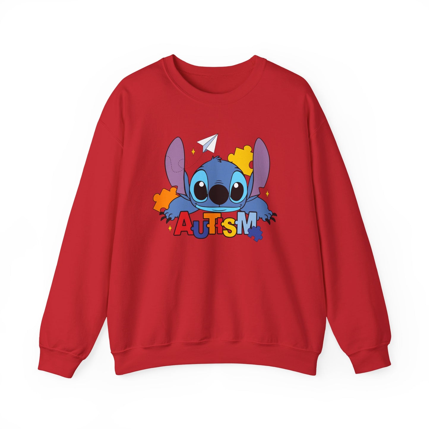 Autism Awareness Crewneck Sweatshirt — Colorful Puzzle Design