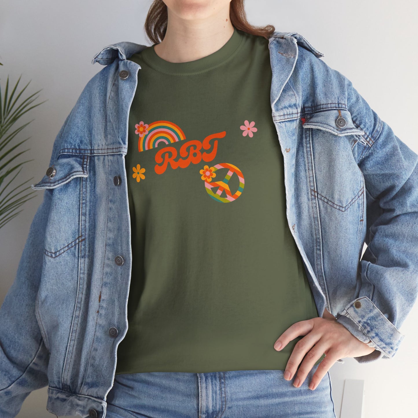 Retro Rainbow Tee - Summer Vibes, Unisex Cotton Shirt, Casual Wear, Gift for Friends, Festival Outfit, Bohemian Style