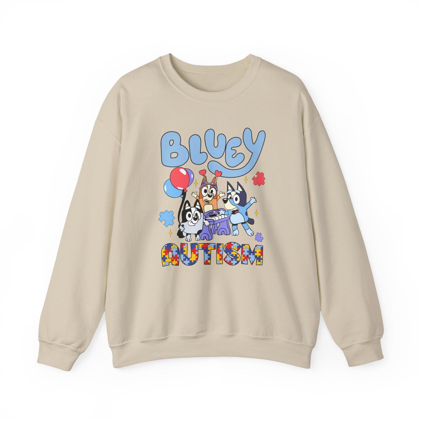 Bluey Autism Crewneck Sweatshirt — Kids & Family Awareness Pullover