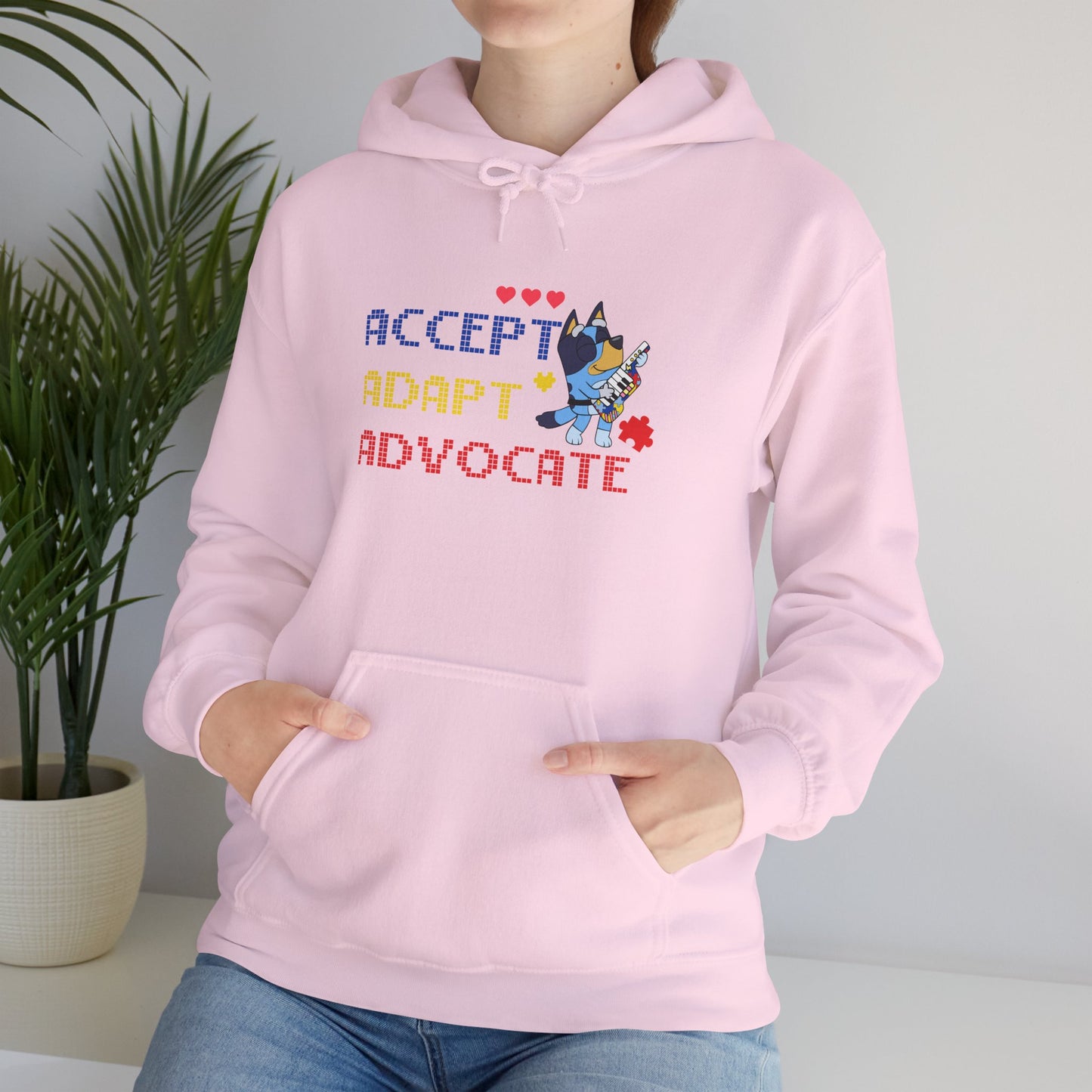 Adopt Advocate Hoodie — "Accept Adapt Advocate" Rescue Dog Paw Print Sweatshirt