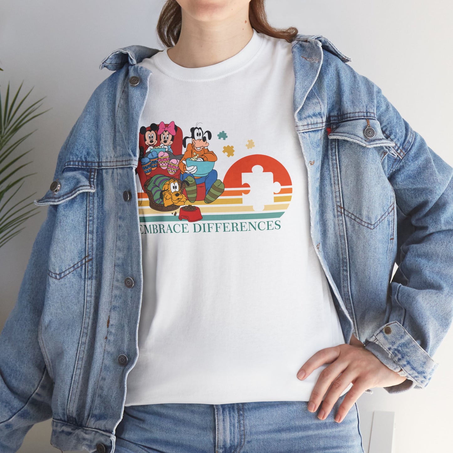 Embrace Differences Tee — Inclusive Retro Pride Graphic T-Shirt