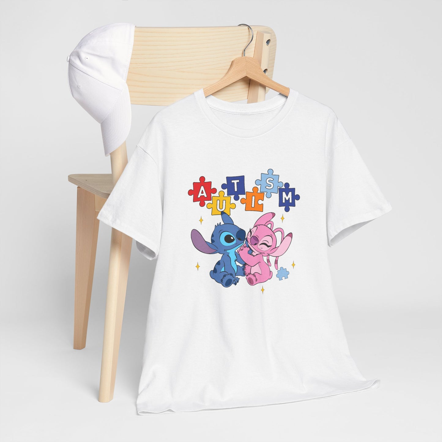 Autism Puzzle Love T-Shirt — Cute Stitch & Angel Friendship Tee