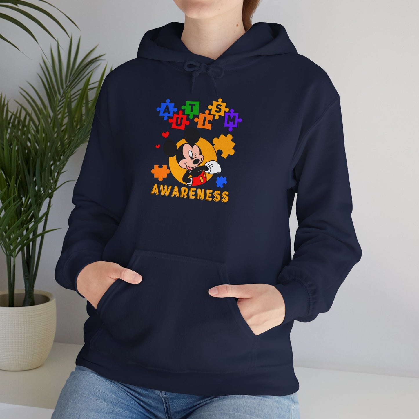 Autism Awareness Hoodie – Colorful Puzzle Heart Design