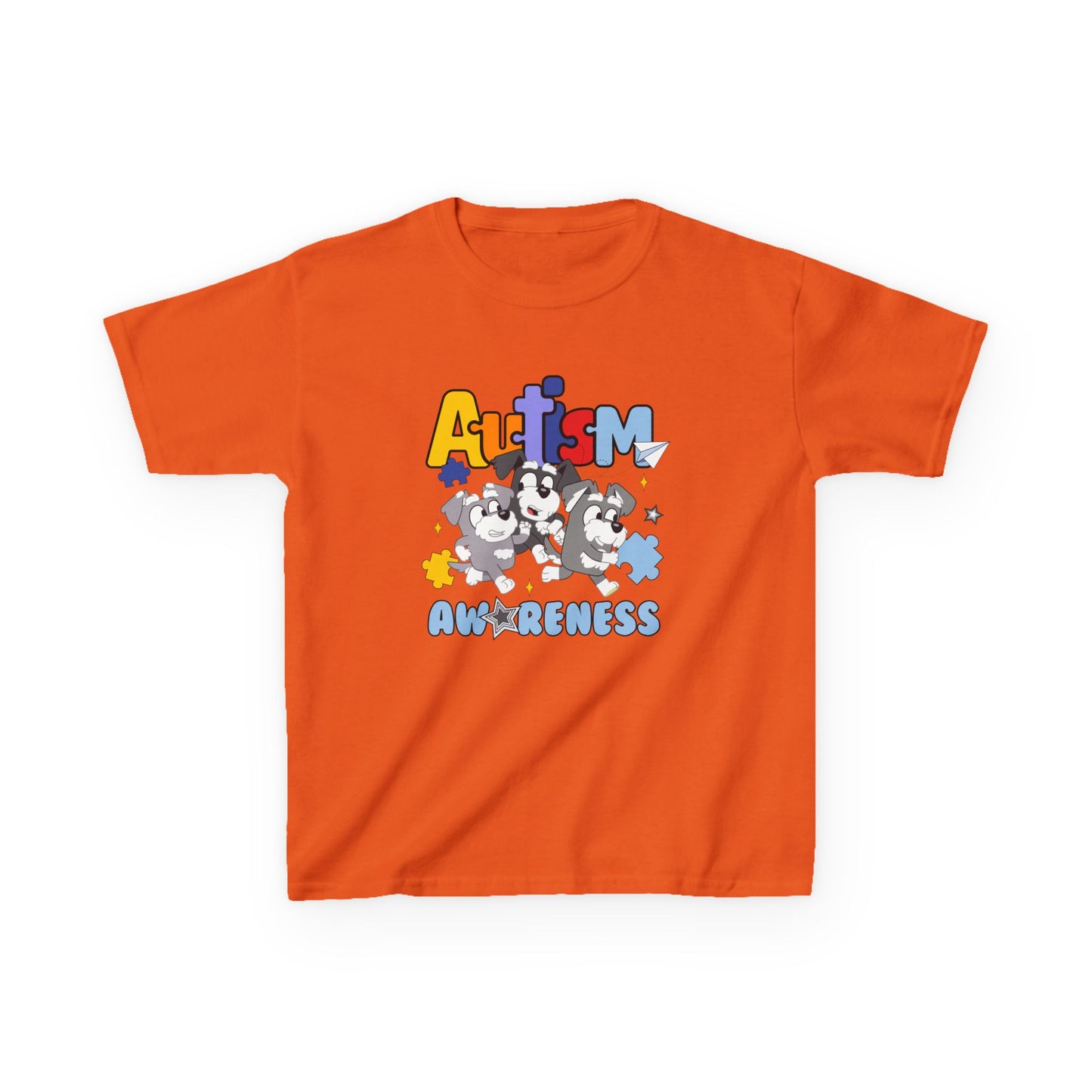 Kids Tee — 'Autism Awareness' Colorful Puzzle Heart Design