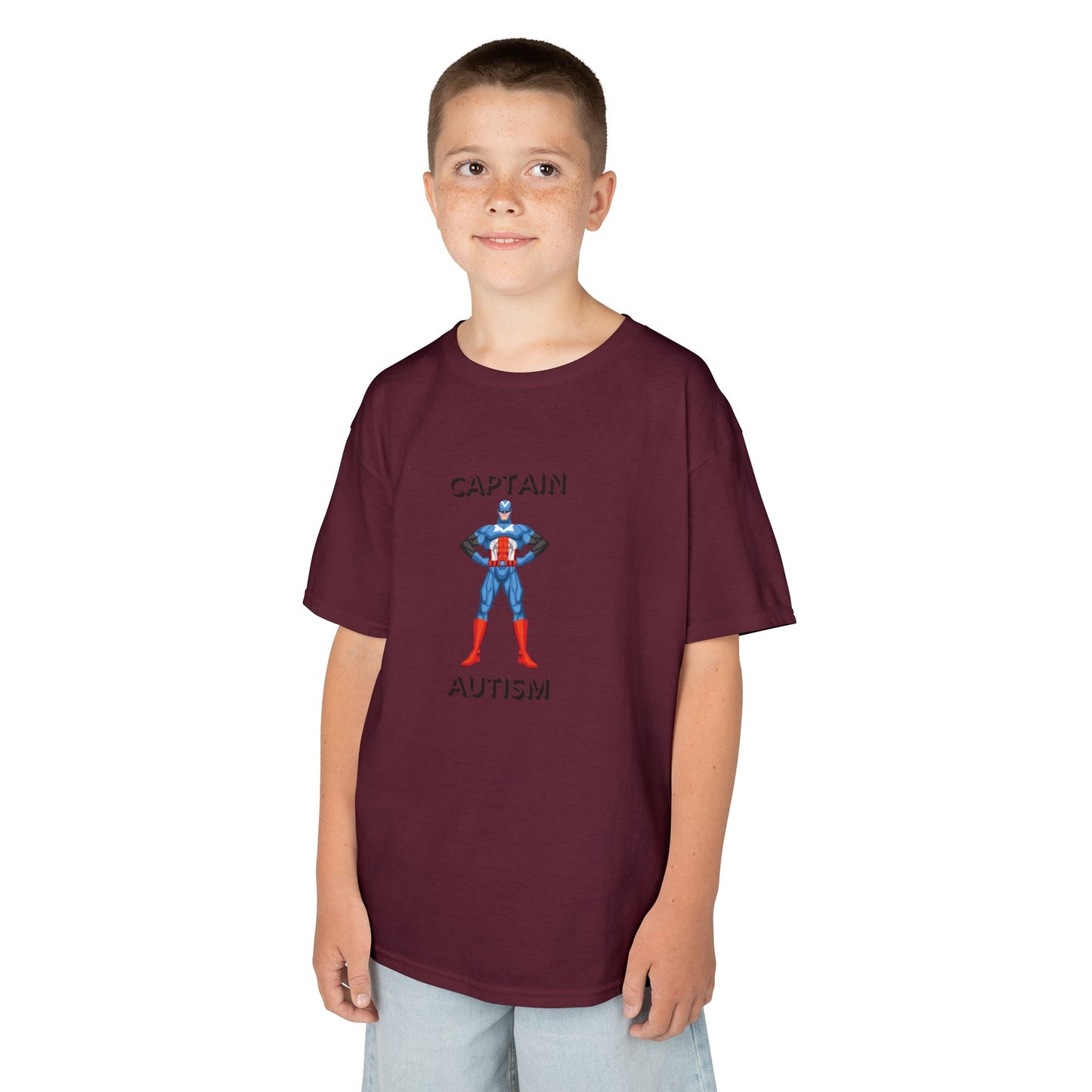 Kids Captain Autism Tee - Heavy Cotton T-Shirt for Awareness and Support
