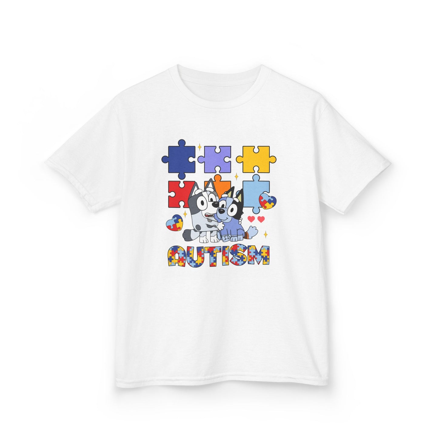 Kids Tee — Colorful Autism Puzzle Paw Design