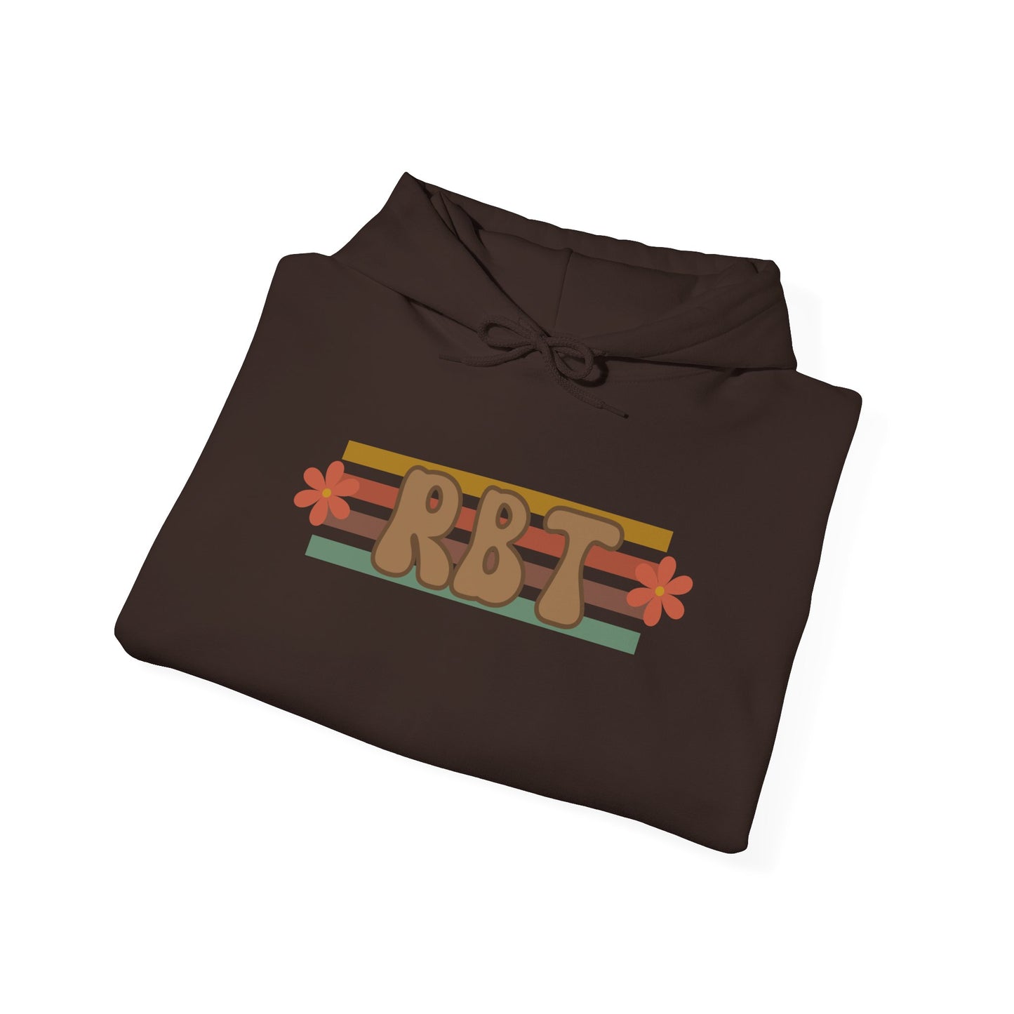 Retro Floral RBT Initials Hoodie — Vintage Striped Monogram Sweatshirt