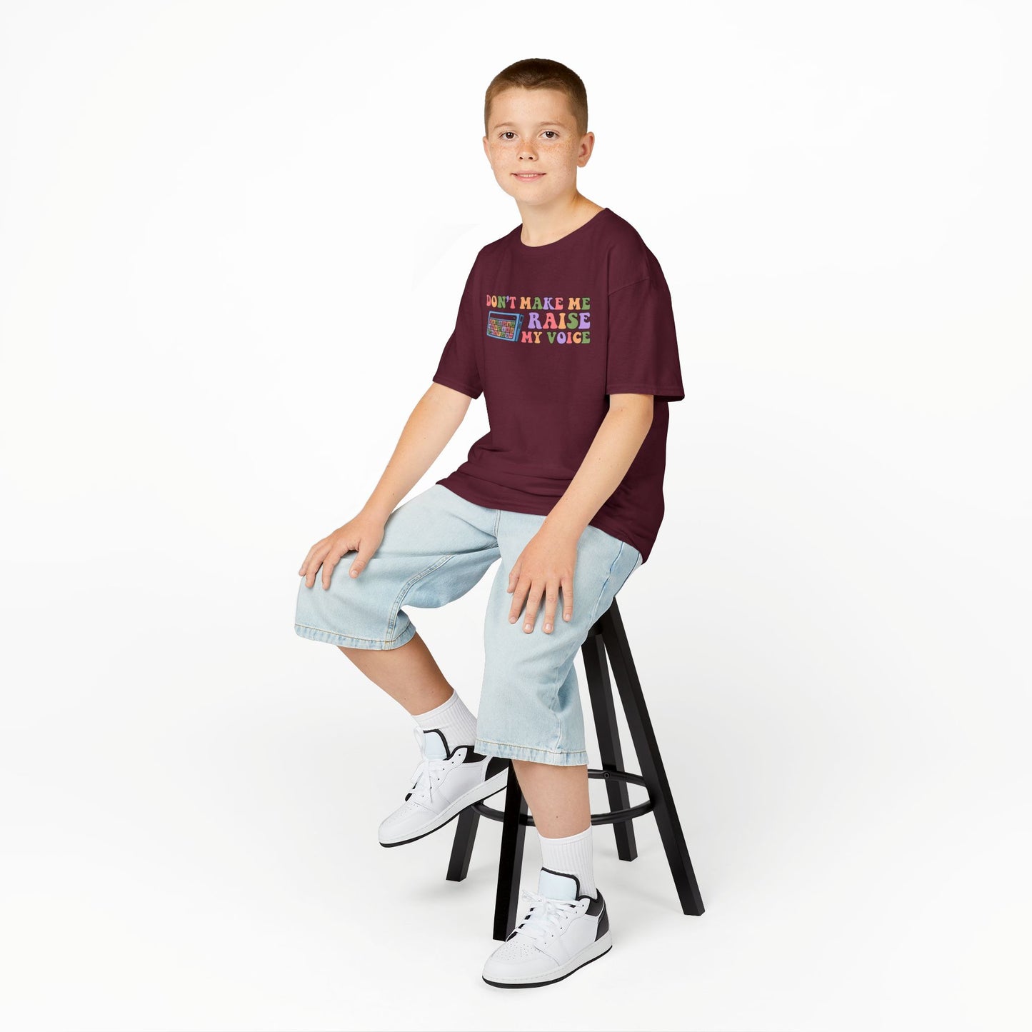 Playful Kids Tee - 'Don't Make Me Raise My Voice' Design
