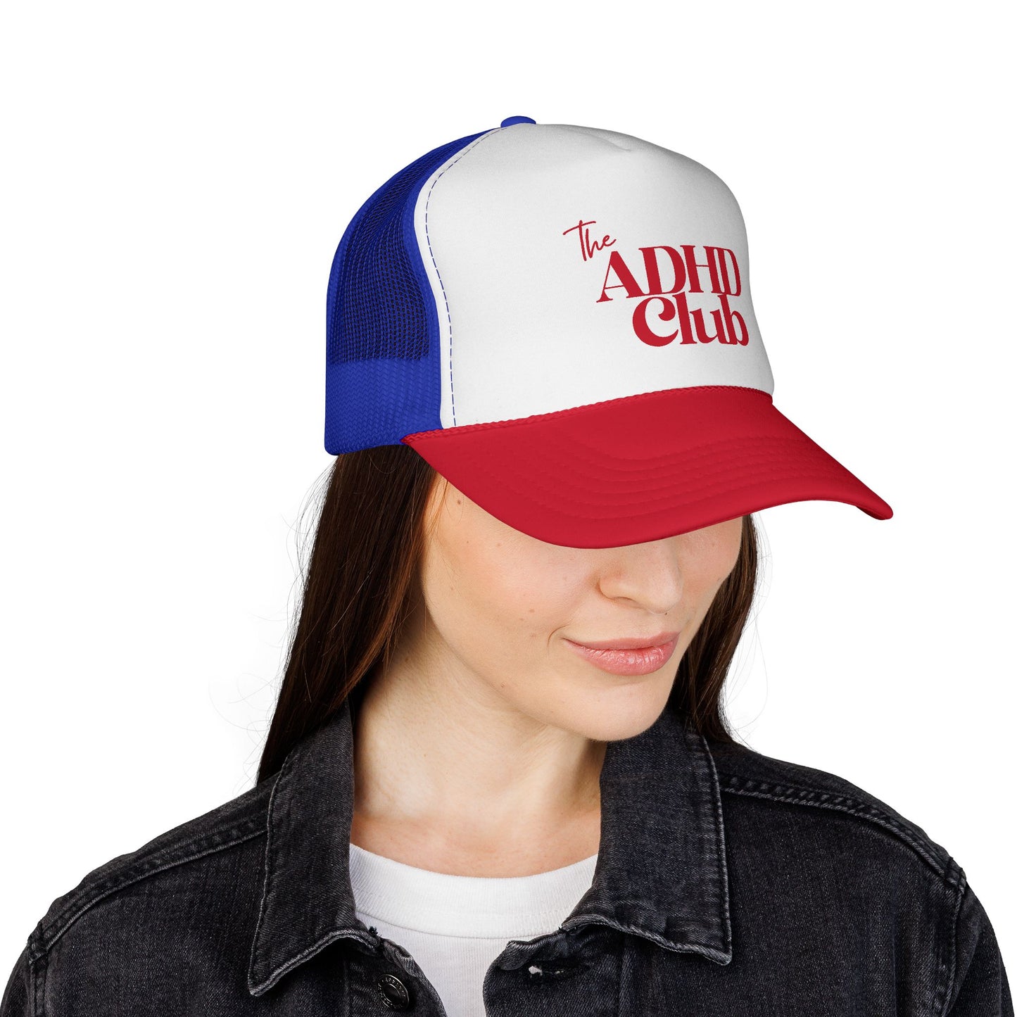 Trucker Hat — "The ADHD Club" Retro Logo Mesh Cap