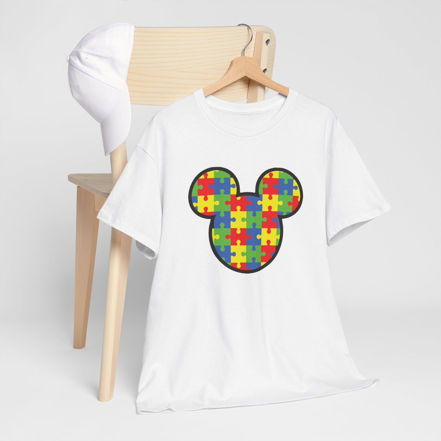 Colorful Puzzle Mickey Mouse Tee for Autism Awareness