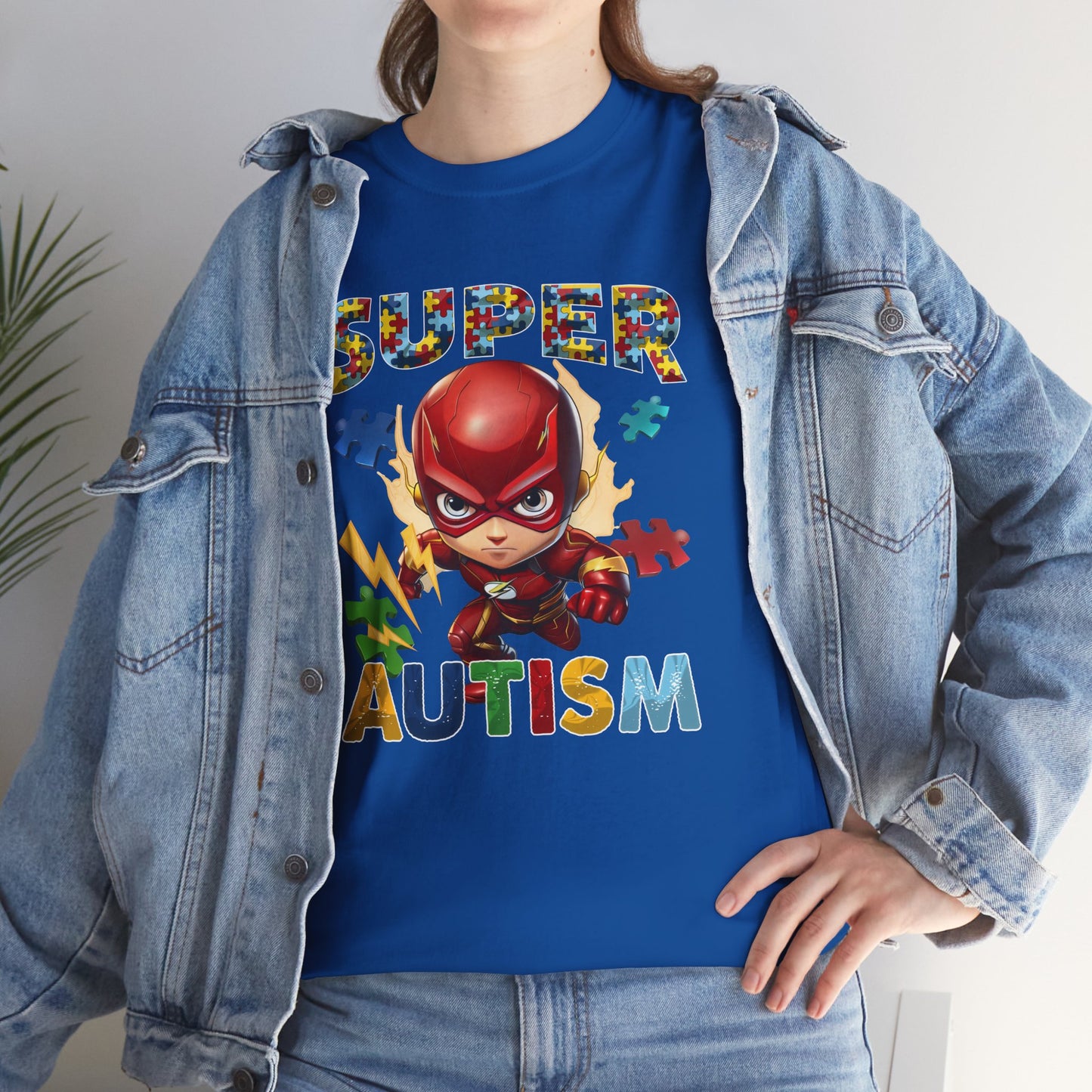 Autism Superhero T-Shirt — "Super Autism" Puzzle Piece Kids Tee