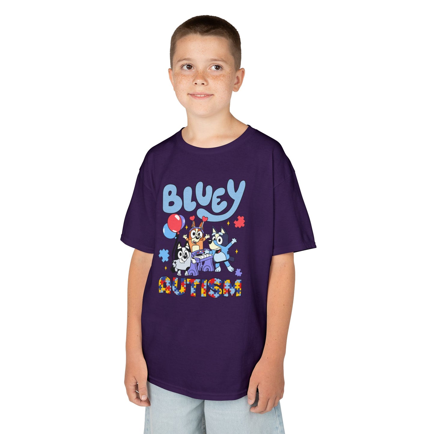 Kids Tee — Bluey & Friends Autism Awareness Graphic