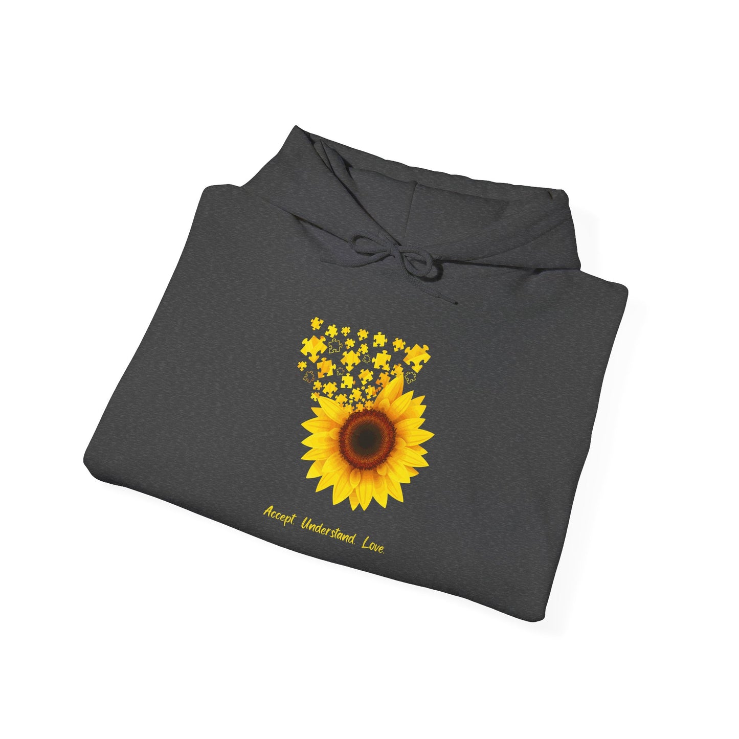 Sunflower Love Autism Awareness Advocate Hoodie — Joyful Floral Hooded Sweatshirt