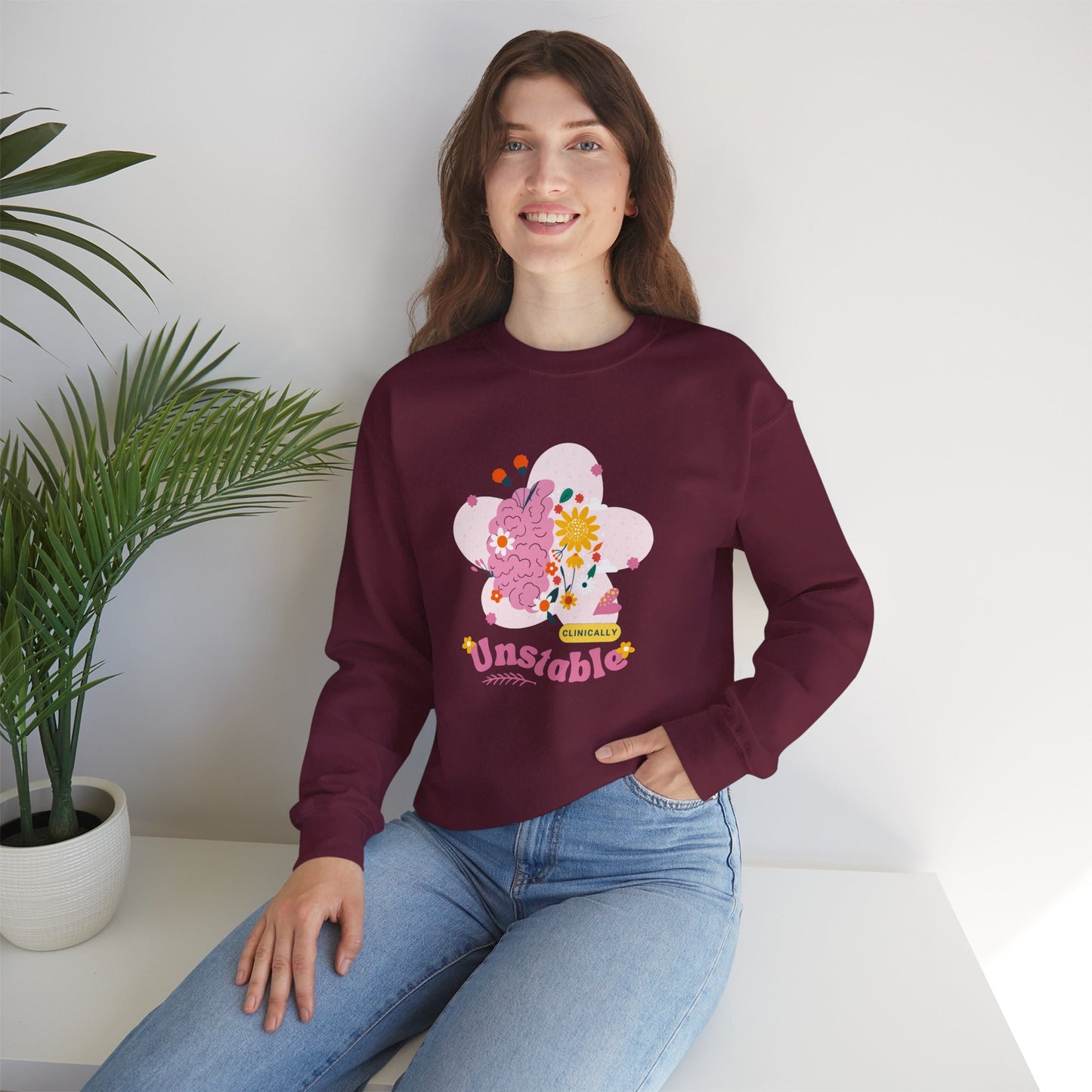 Unstable Floral Brain Crewneck Sweatshirt