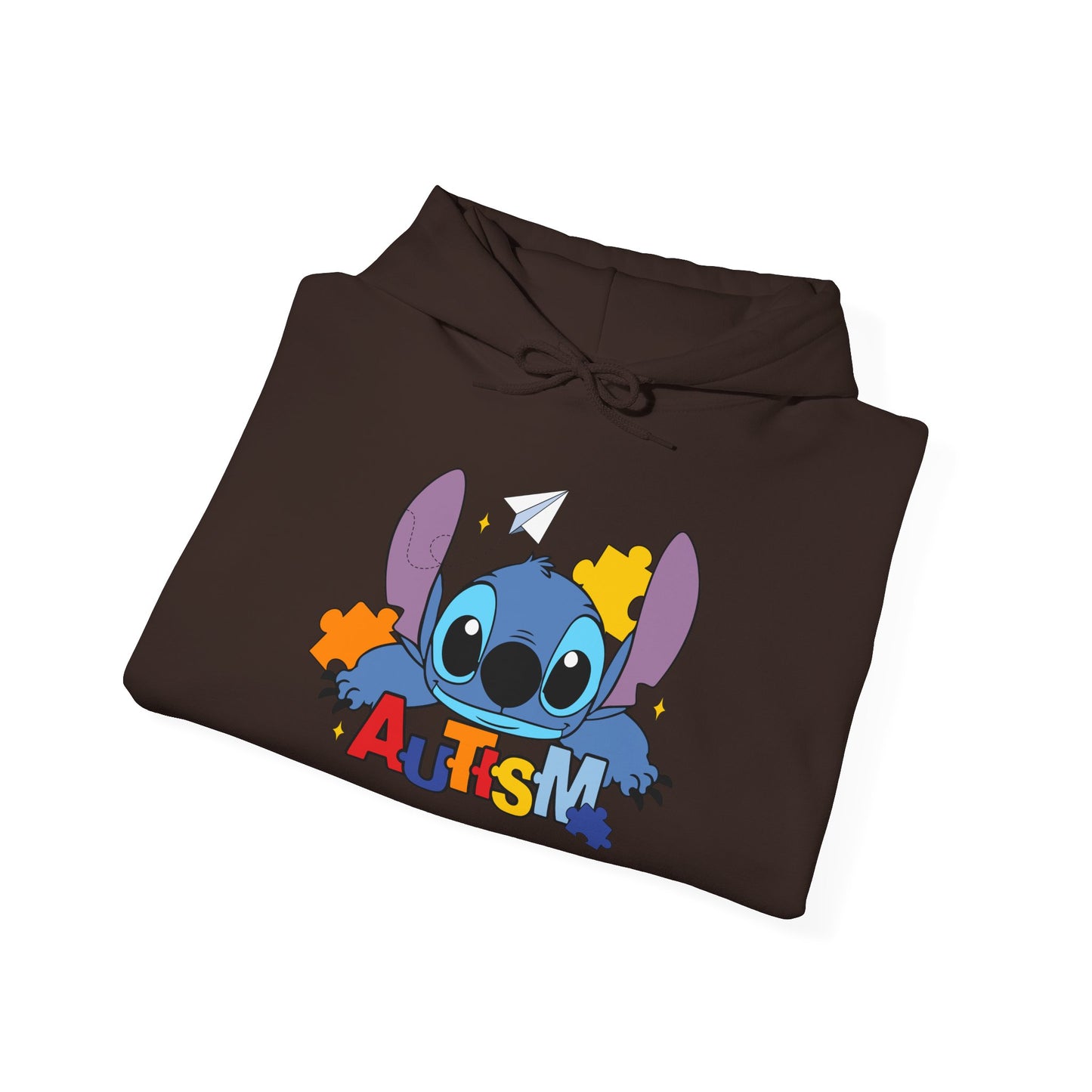 Autism Awareness Hoodie — Cute Cartoon Character with Puzzle Pieces