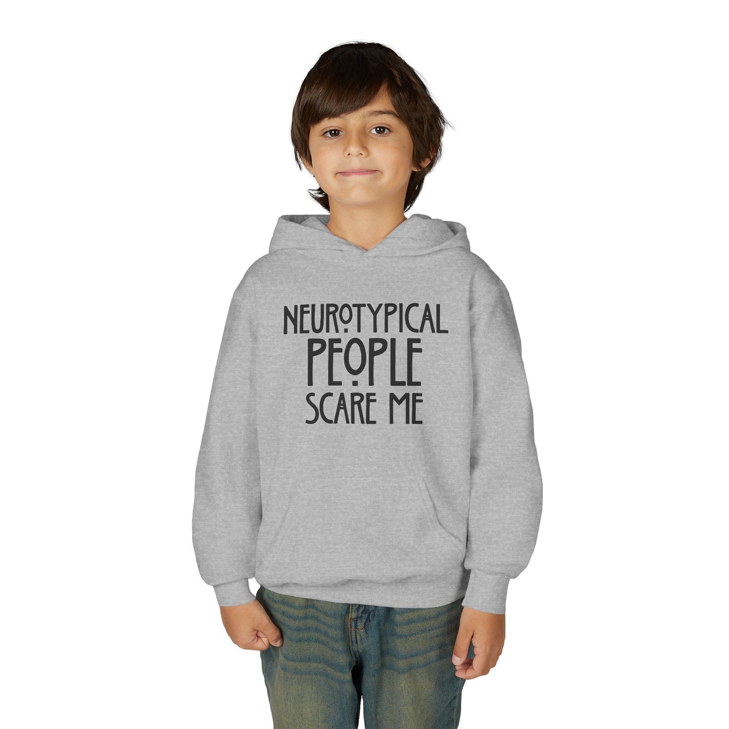 Youth Hoodie - "Neurotypical People Scare Me" Autism Awareness Pullover