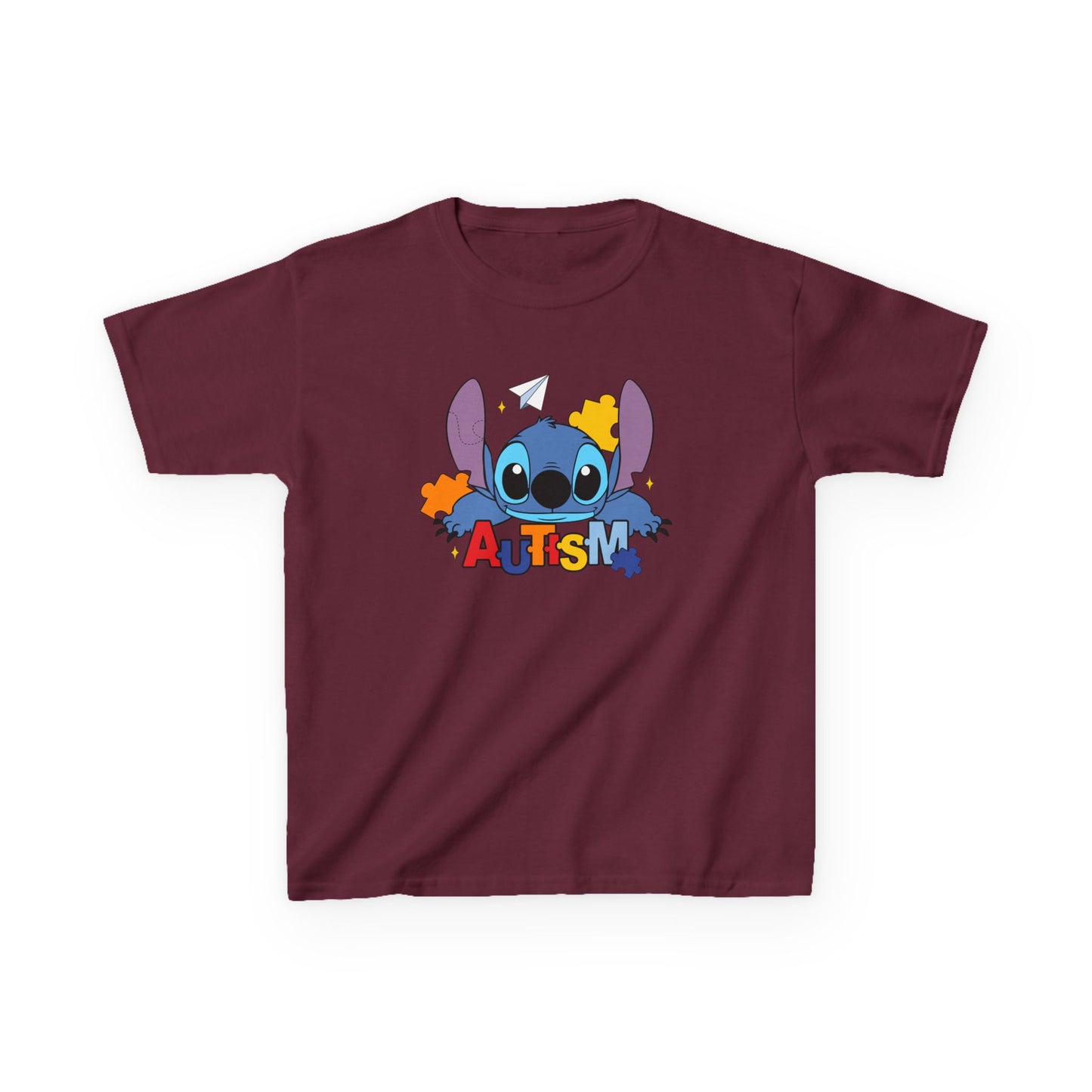 Kids Tee — Cute Stitch Autism Puzzle Design