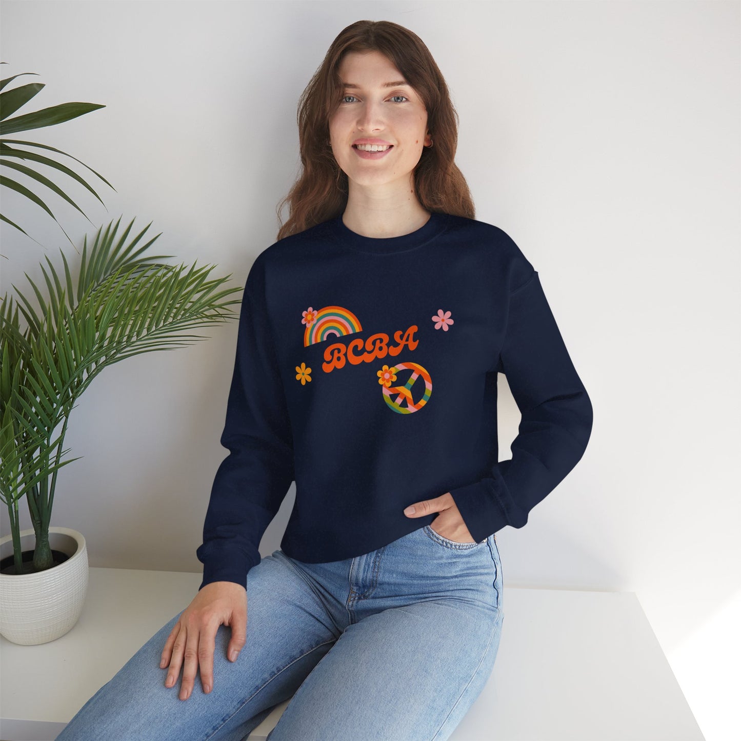 Retro Rainbow ‘BCBA’ Crewneck Sweatshirt