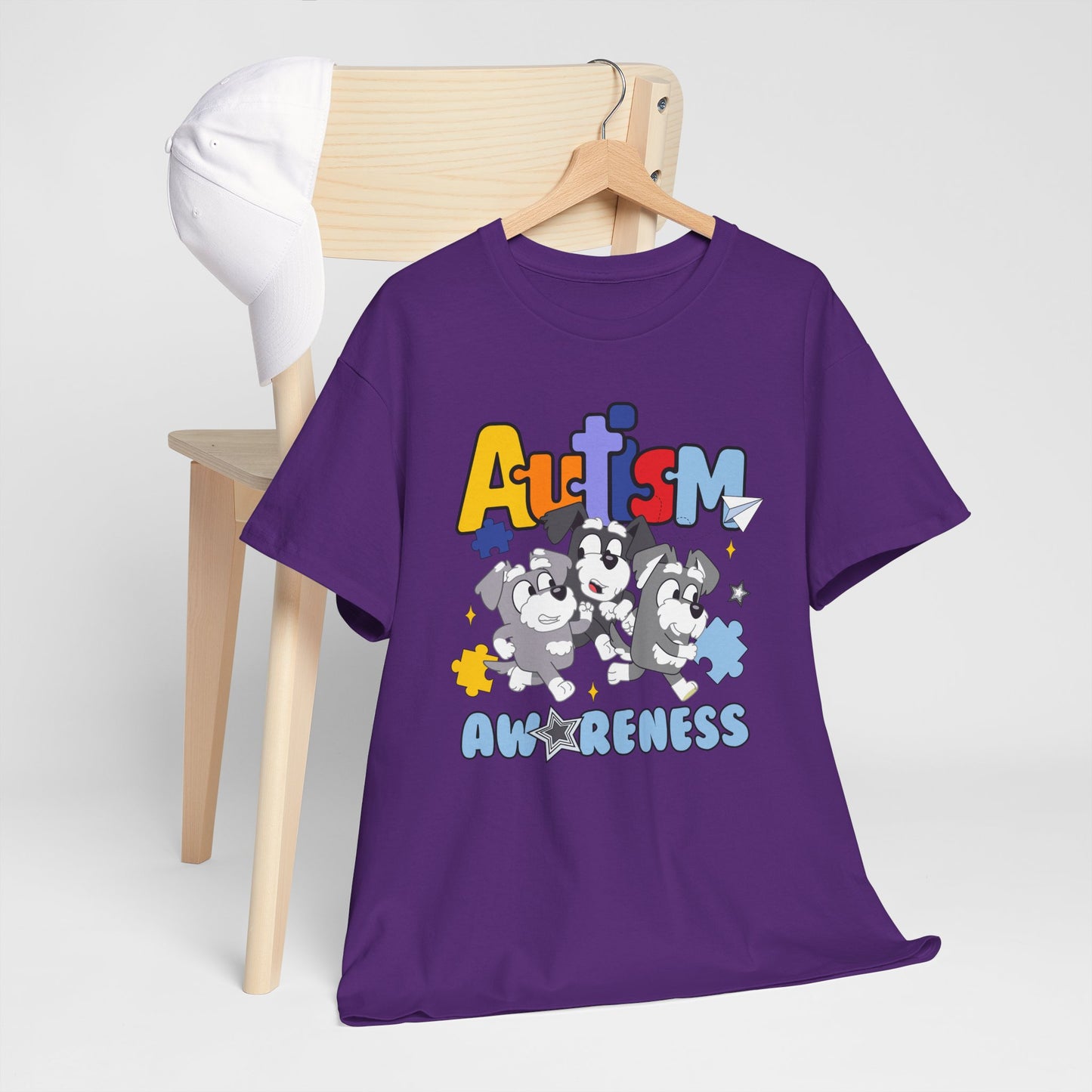 Autism Awareness Puzzle Paw Tee — Cute Dogs Support Autism Awareness