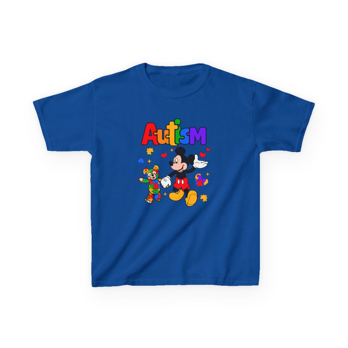 Kids Autism Awareness T‑Shirt — Colorful Puzzle & Friendly Character Design