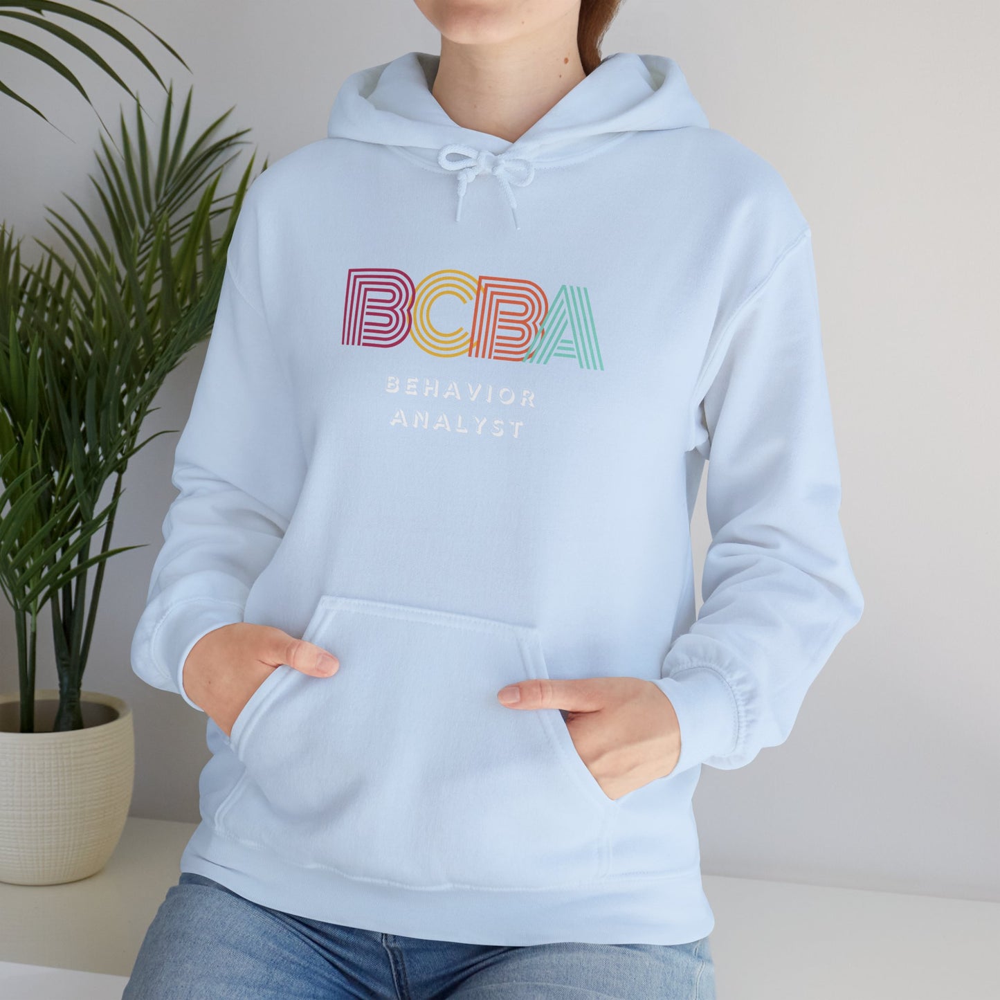 BCBA Retro Rainbow Hoodie — Kids & Adult ABA Therapist Pullover