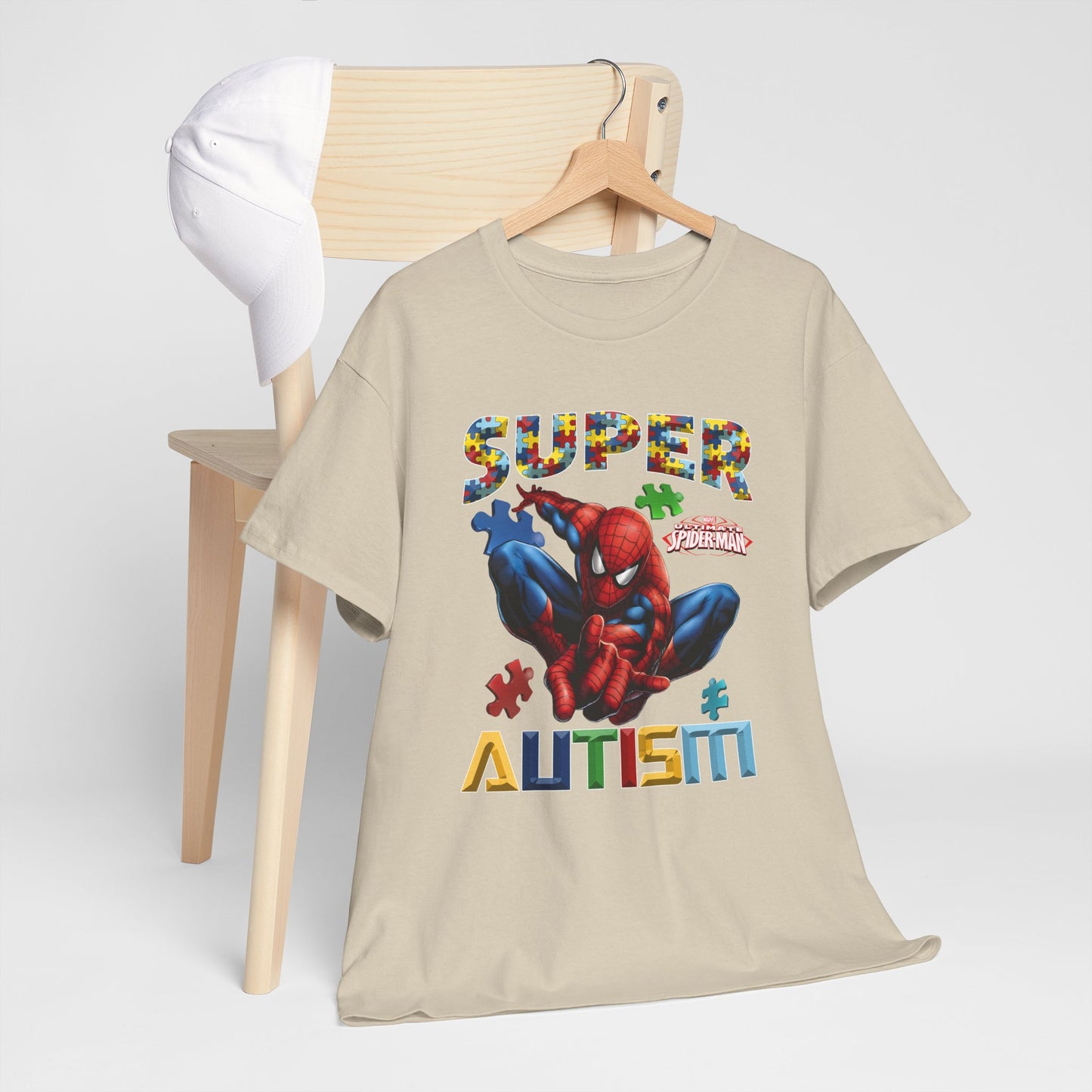 Autism Awareness T-Shirt — "Super Autism" Colorful Puzzle Design