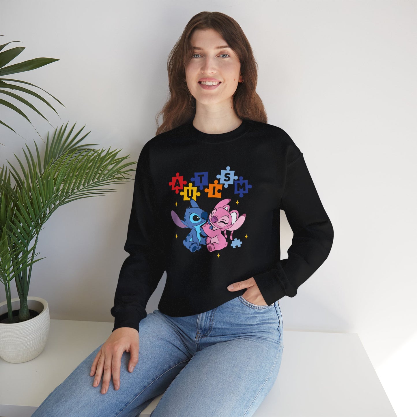 Autism Puzzle Stitch Crewneck Sweatshirt
