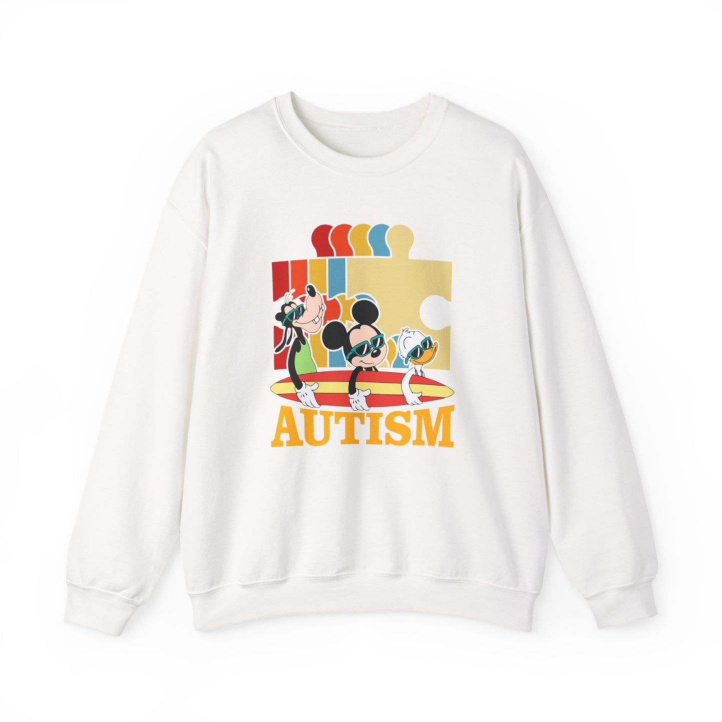 Autism Awareness Crewneck Sweatshirt – Colorful Puzzle Design