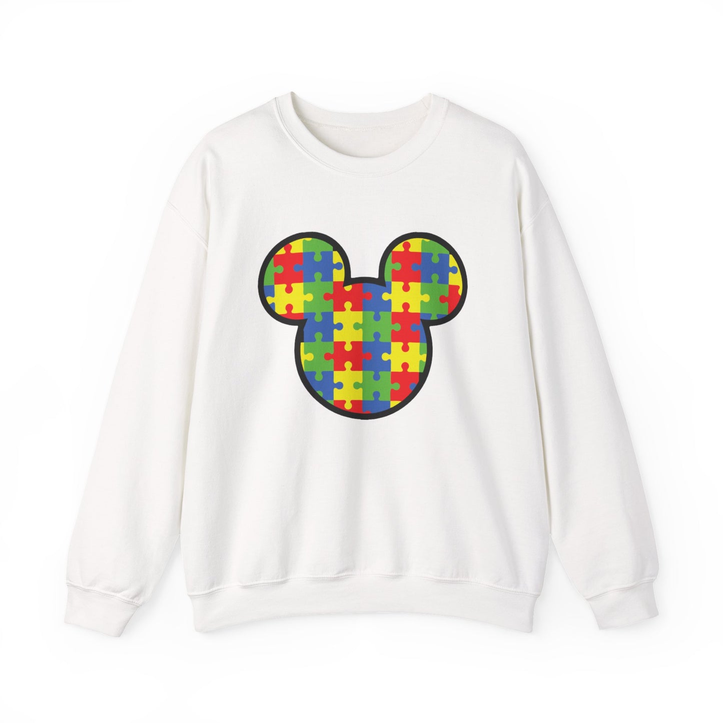 Colorful Puzzle Mickey Mouse Crewneck Sweatshirt