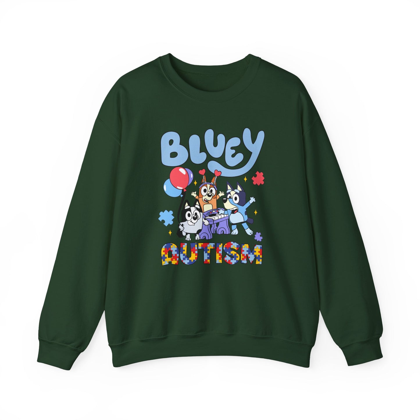Bluey Autism Crewneck Sweatshirt — Kids & Family Awareness Pullover