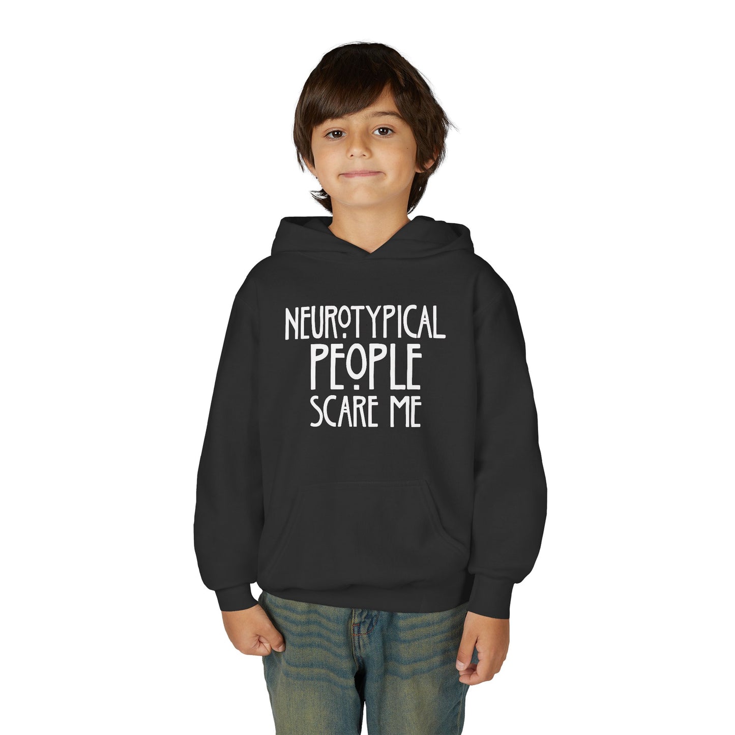 Youth Hoodie - "Neurotypical People Scare Me" Autism Awareness Pullover