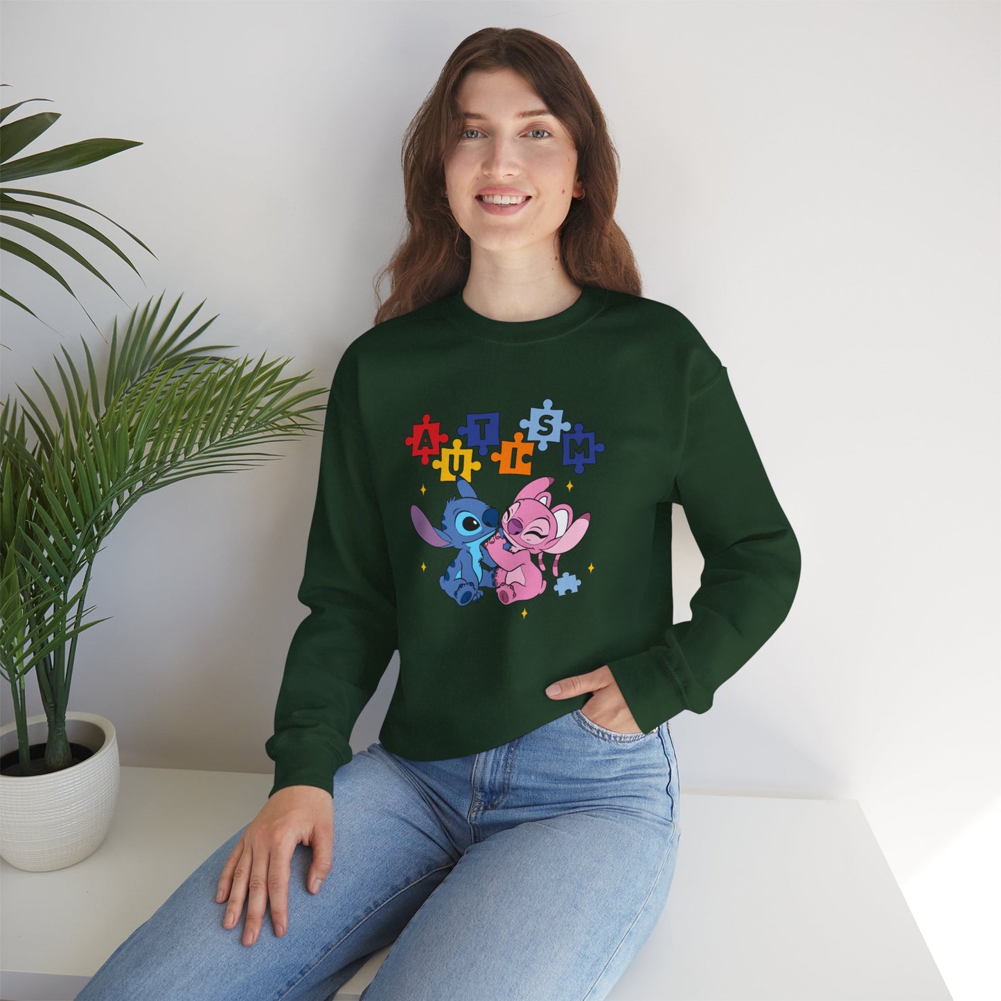 Autism Puzzle Stitch Crewneck Sweatshirt