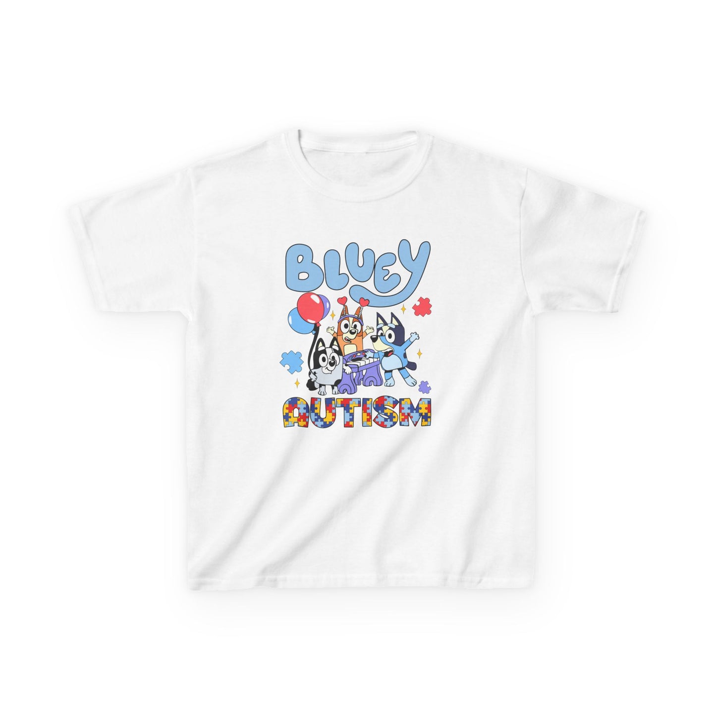 Kids Tee — Bluey & Friends Autism Awareness Graphic