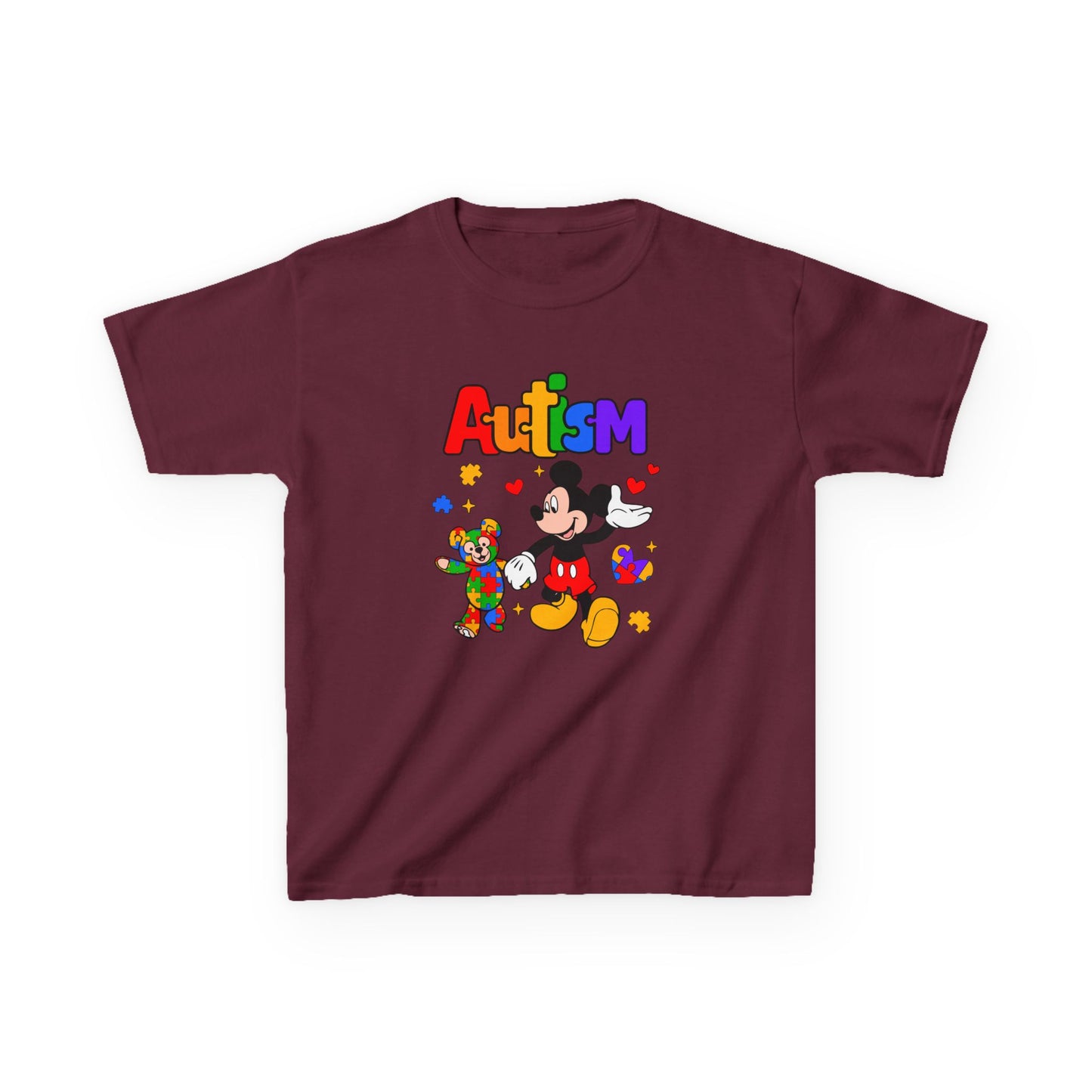 Kids Autism Awareness T‑Shirt — Colorful Puzzle & Friendly Character Design