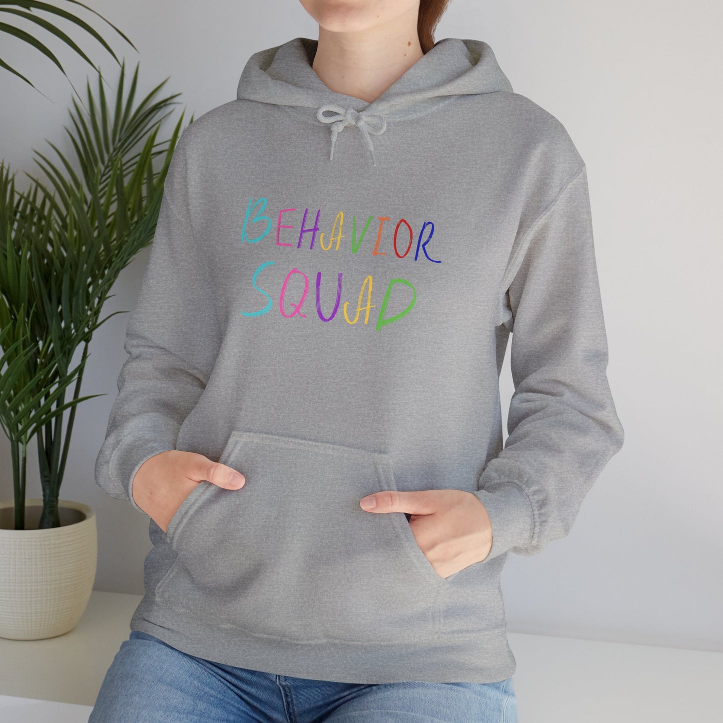 Behavior Squad Hoodie — Pastel Handwritten Teacher & Classroom Crew Pullover