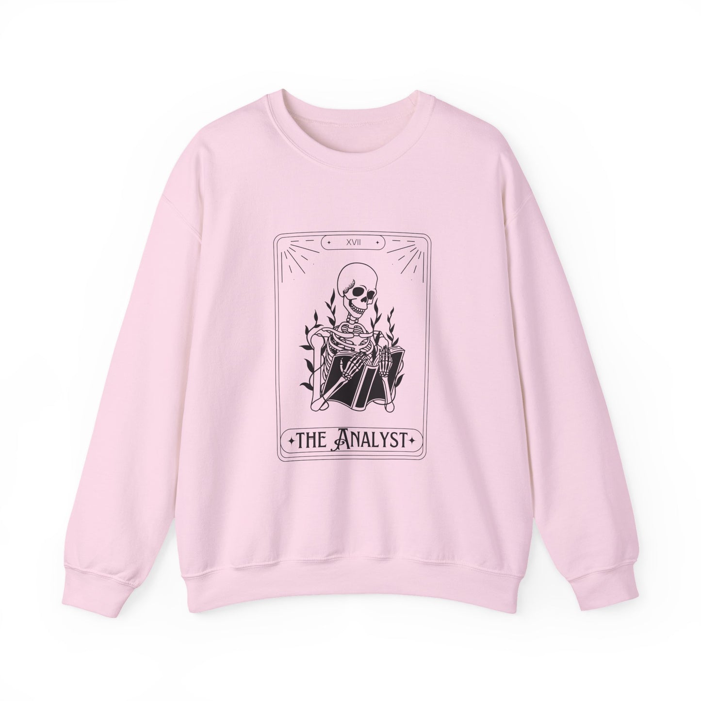 The Analyst Crewneck Sweatshirt — Tarot Skeleton Graphic Pullover