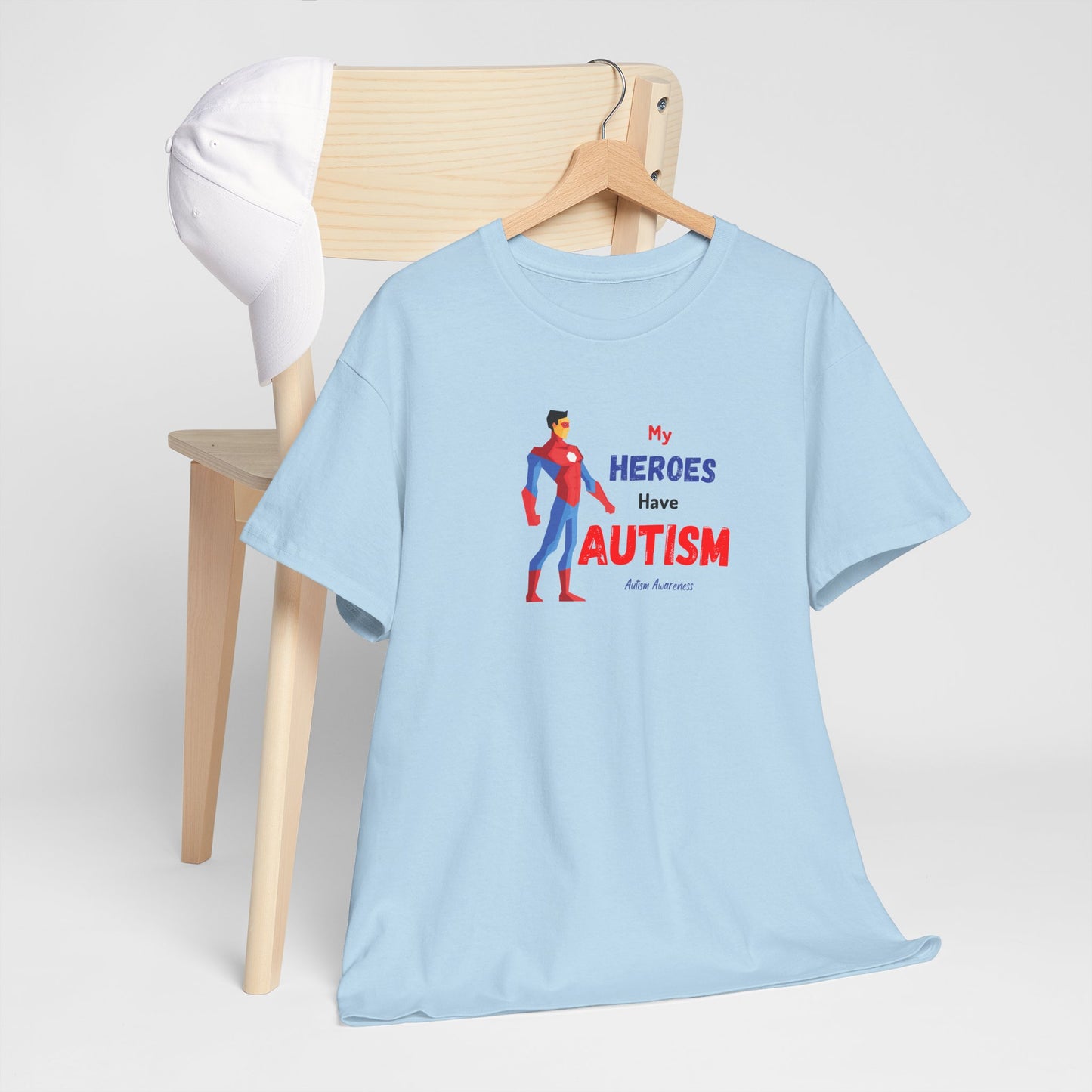 My Heroes Have Autism Tee, Unisex Cotton Shirt, Awareness Gift, Everyday Casual Wear, Support Autism, Unique Superhero T-Shirt