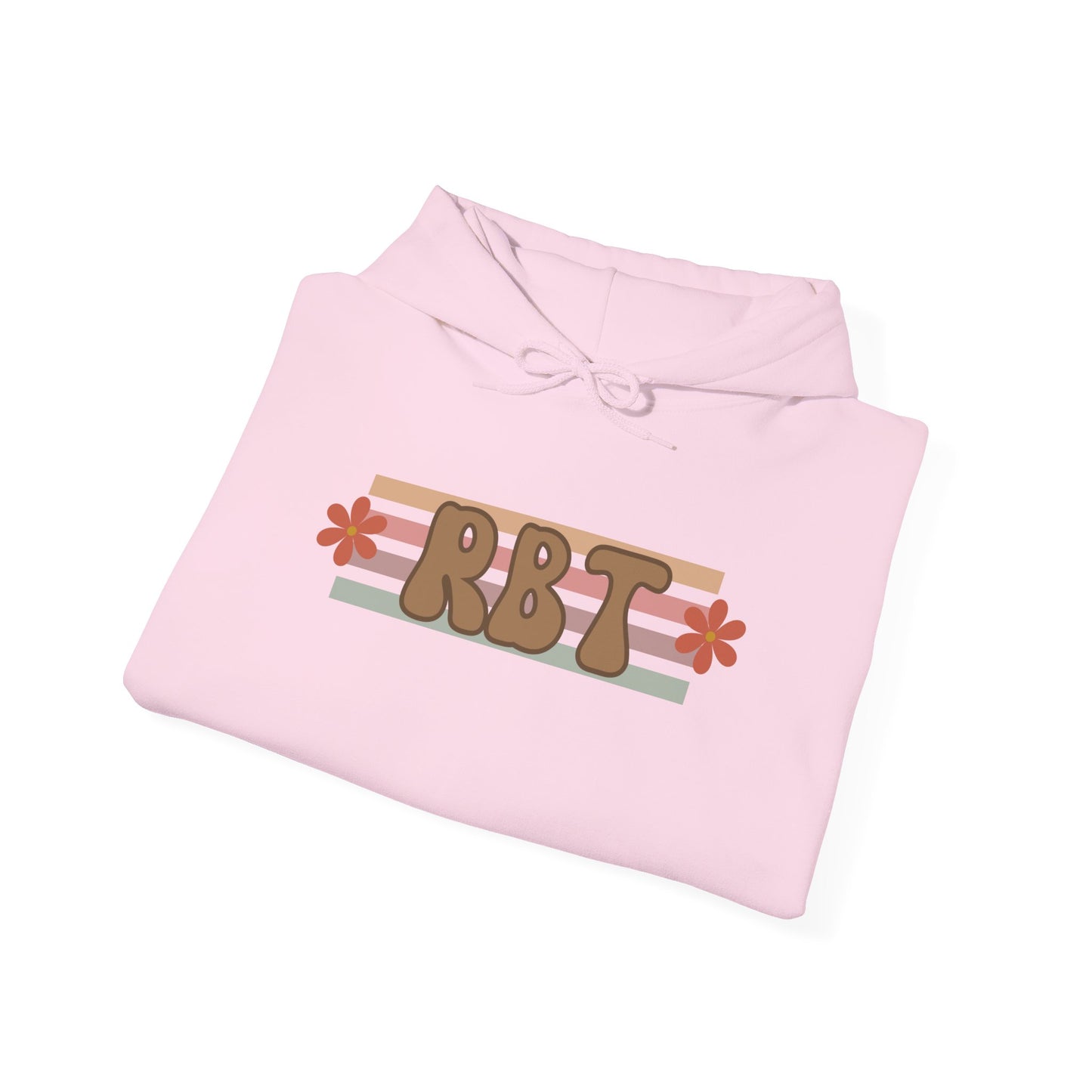 Retro Floral RBT Initials Hoodie — Vintage Striped Monogram Sweatshirt
